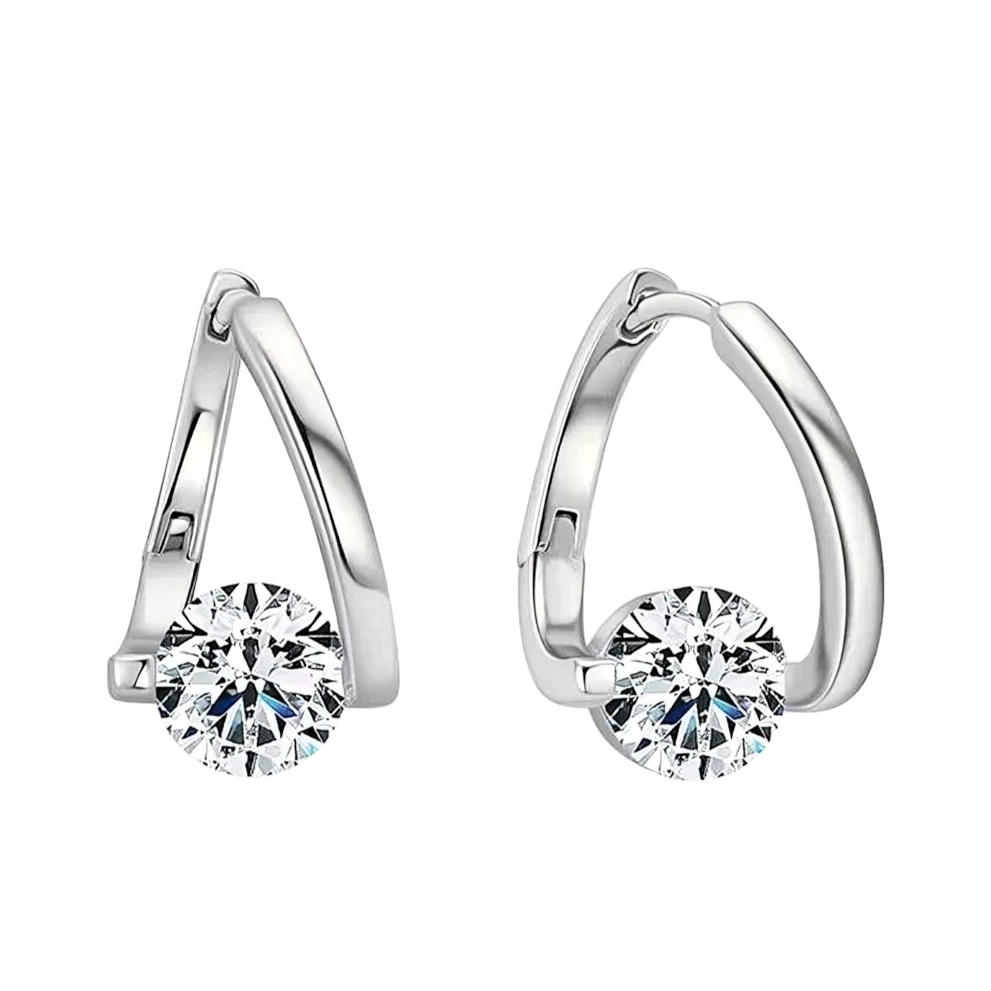 Twisted hoop moissanite earrings