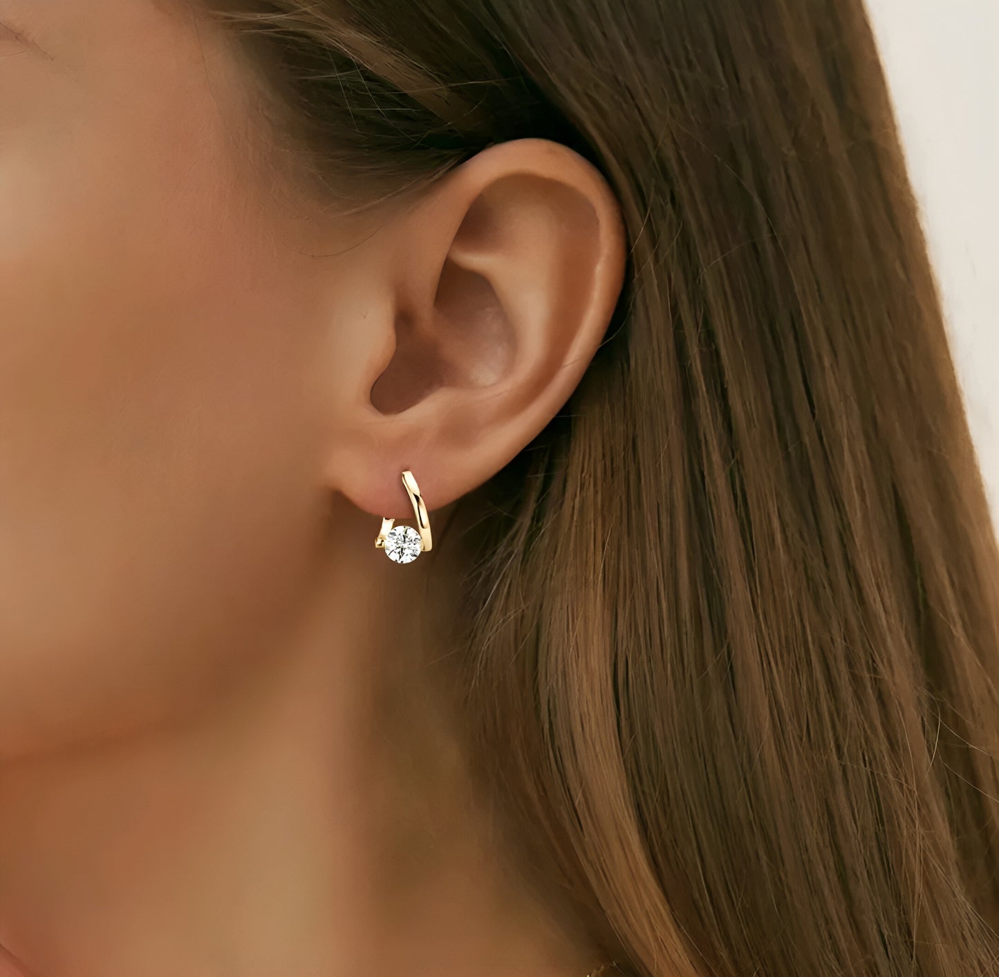 Twisted hoop moissanite earrings