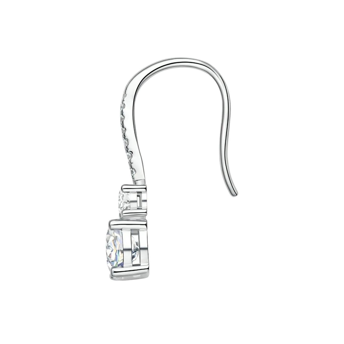 Drop hook moissanite earrings