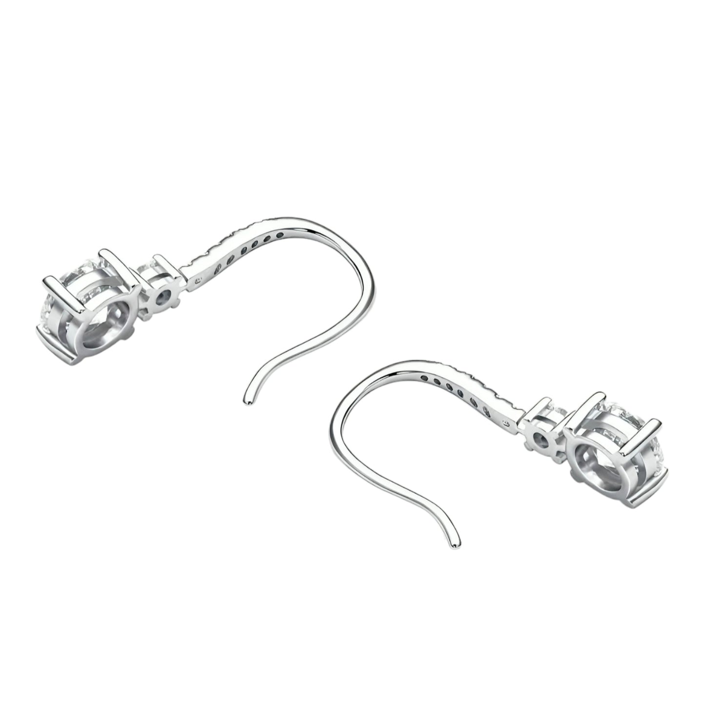 Drop hook moissanite earrings