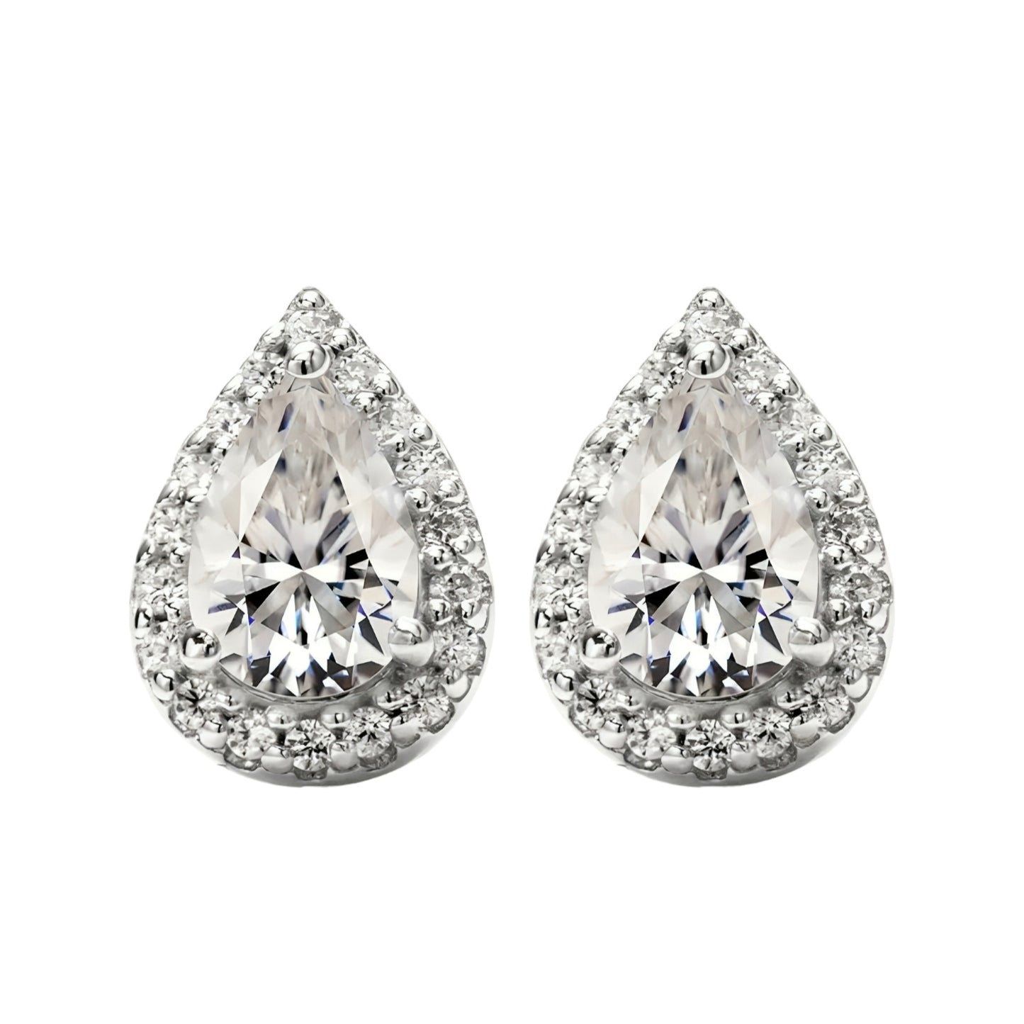 pear shap moissanite earrings