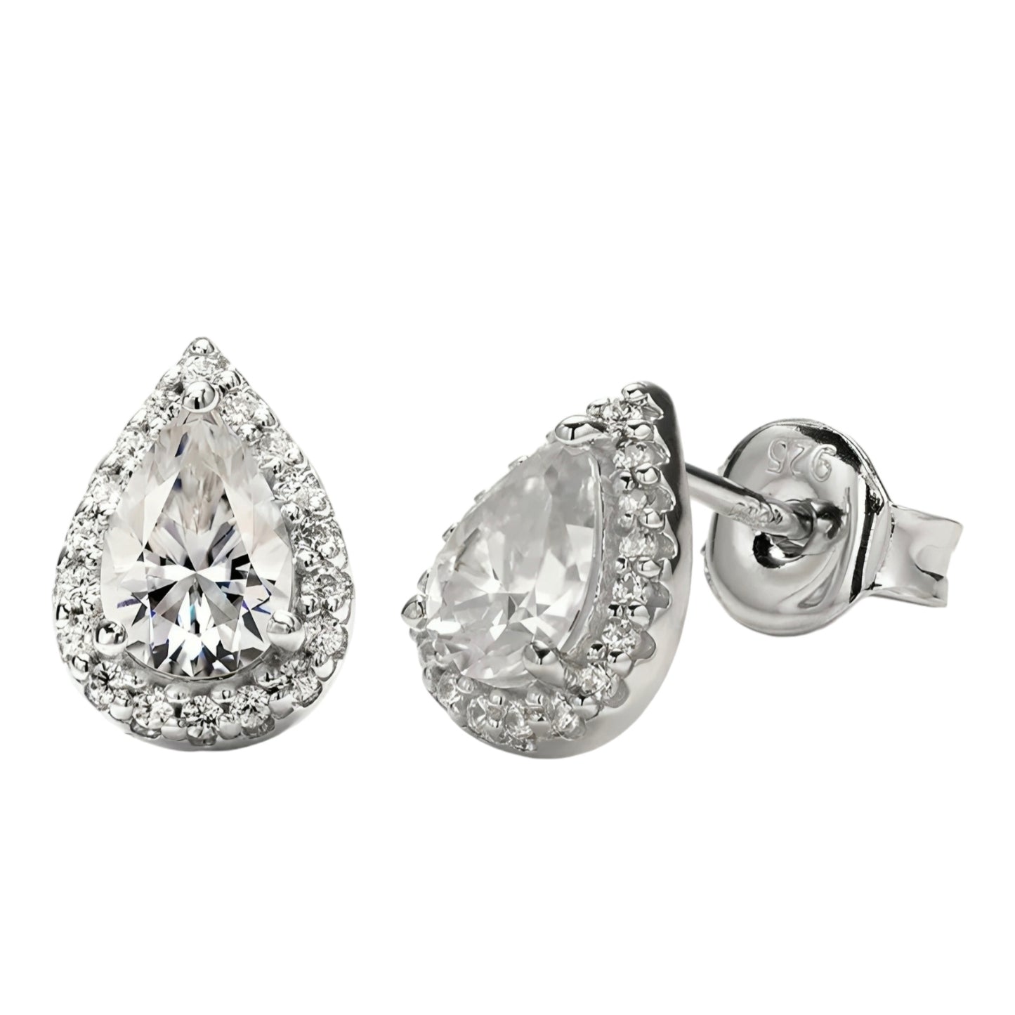pear shap moissanite earrings