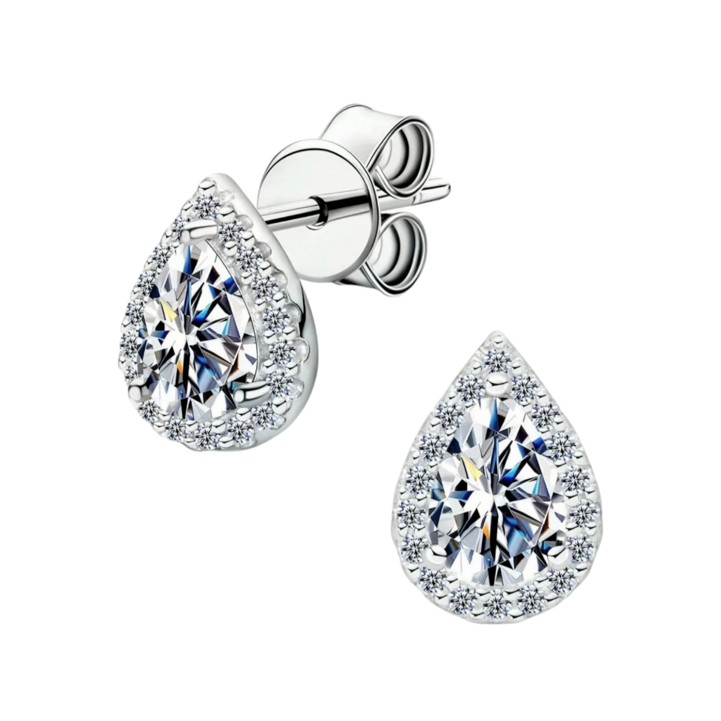 pear shap moissanite earrings