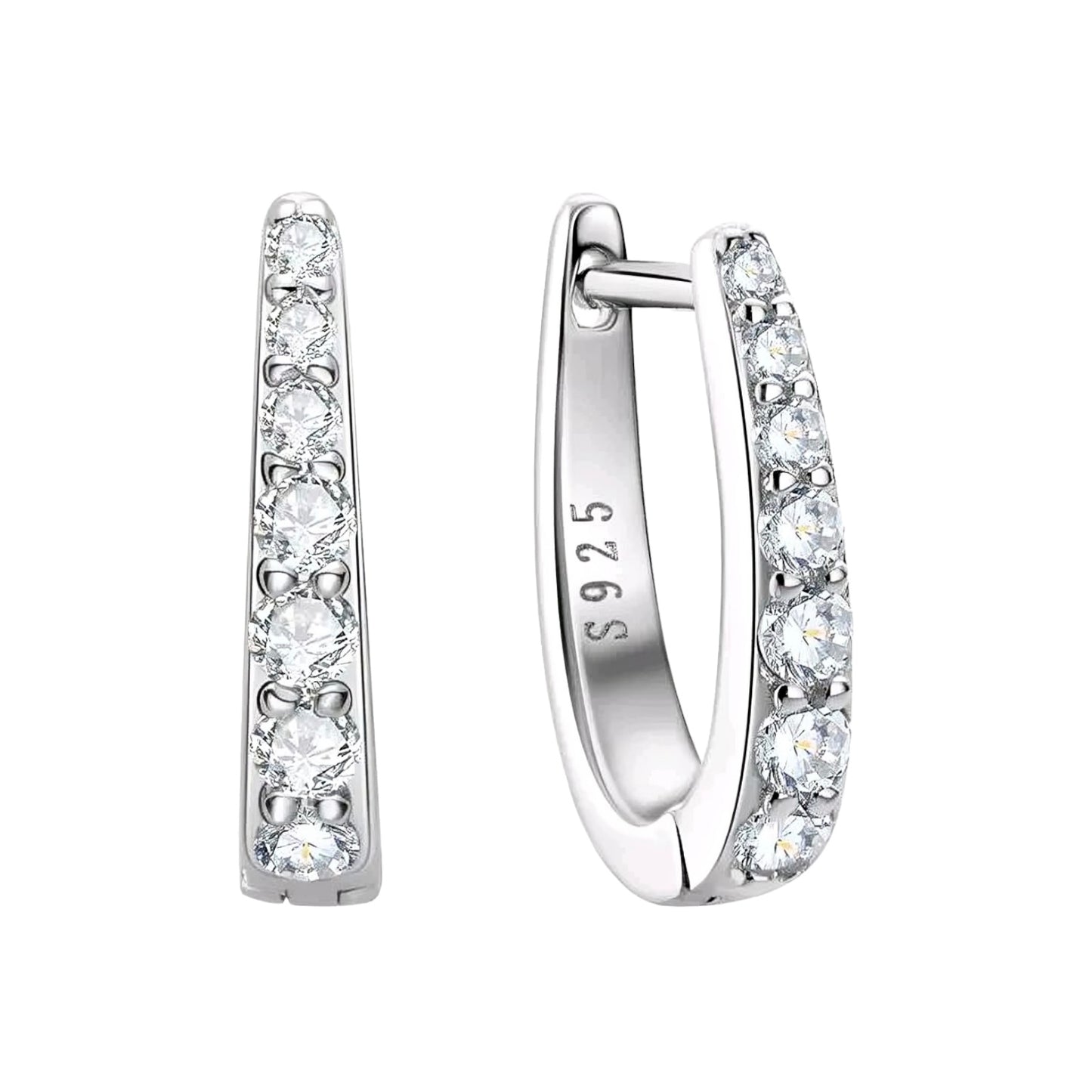 D shape moissanite earrings