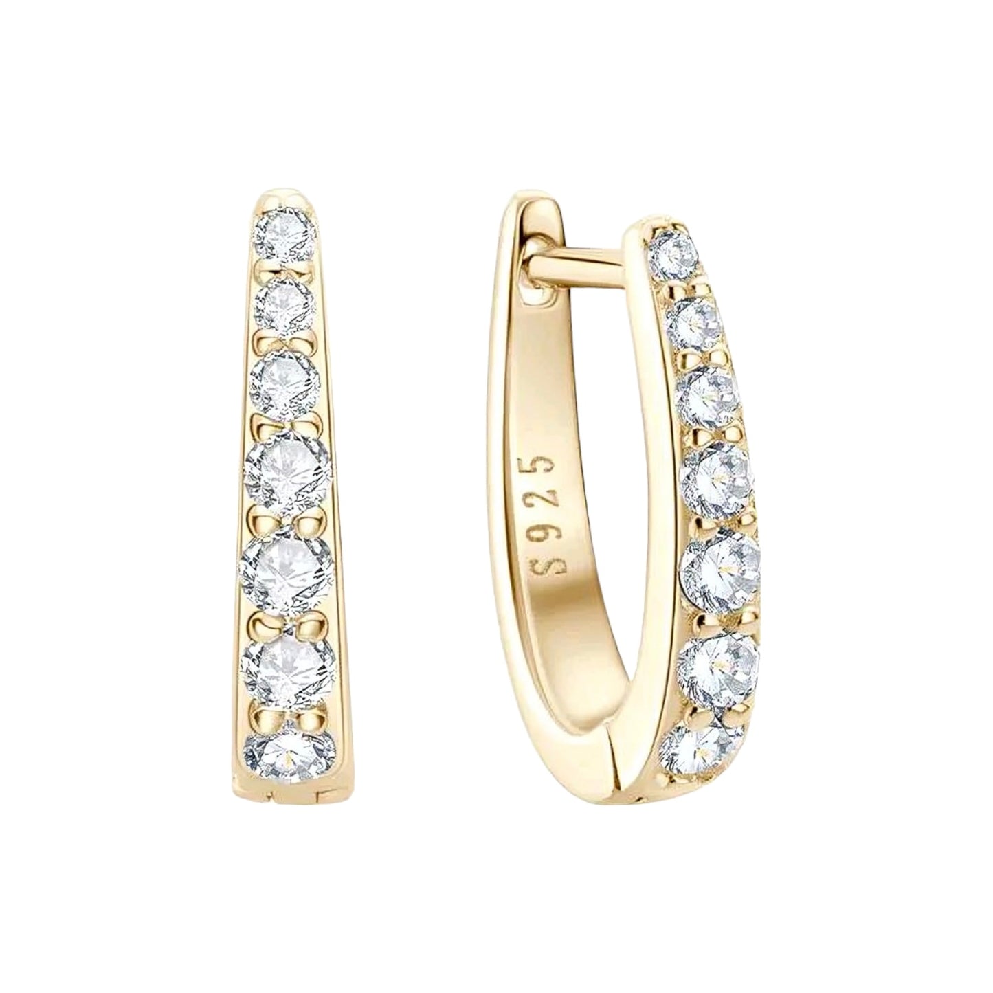D shape moissanite earrings