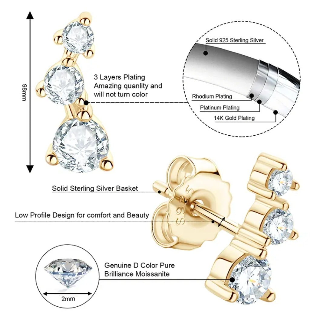 Big dipper moissanite earrings