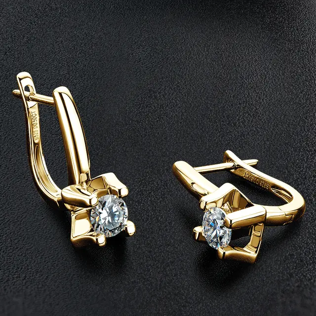 Silver clip moissanite earrings