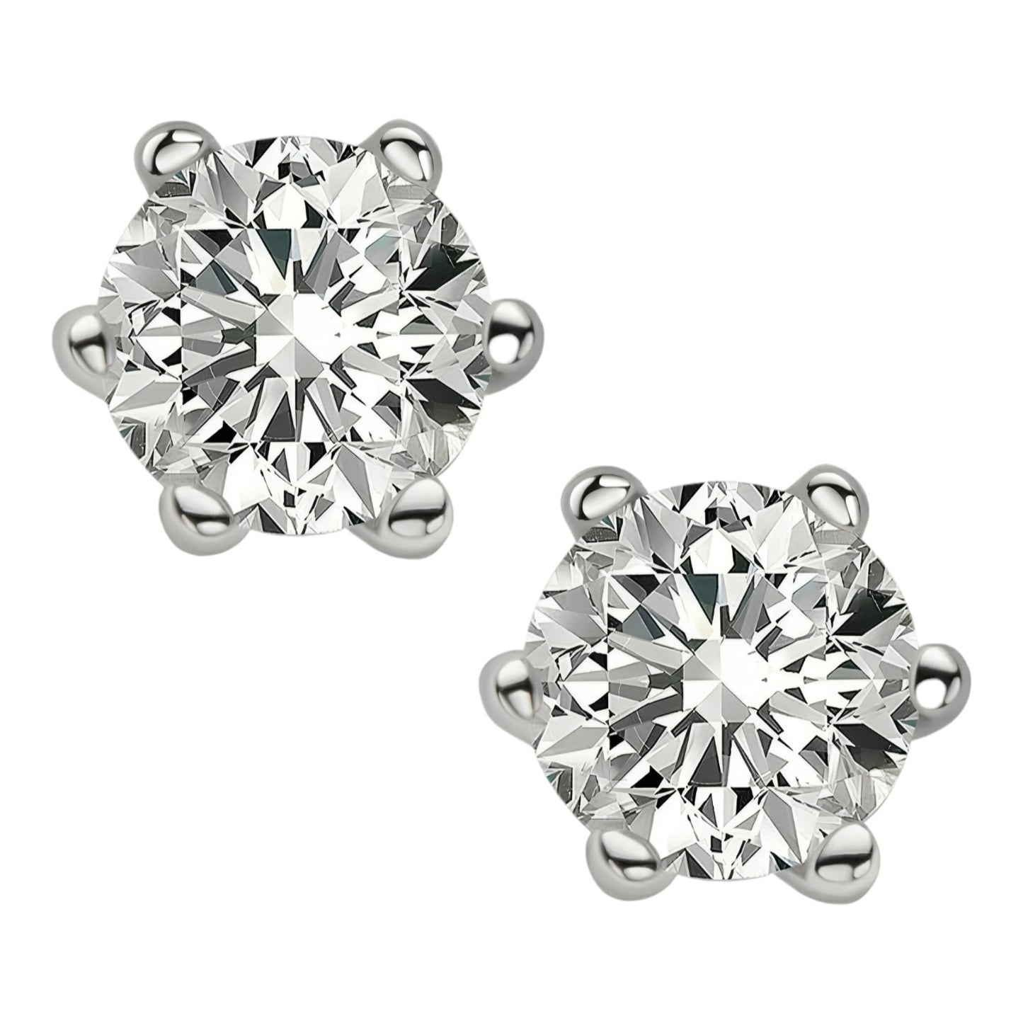 Silver stud moissanite earrings