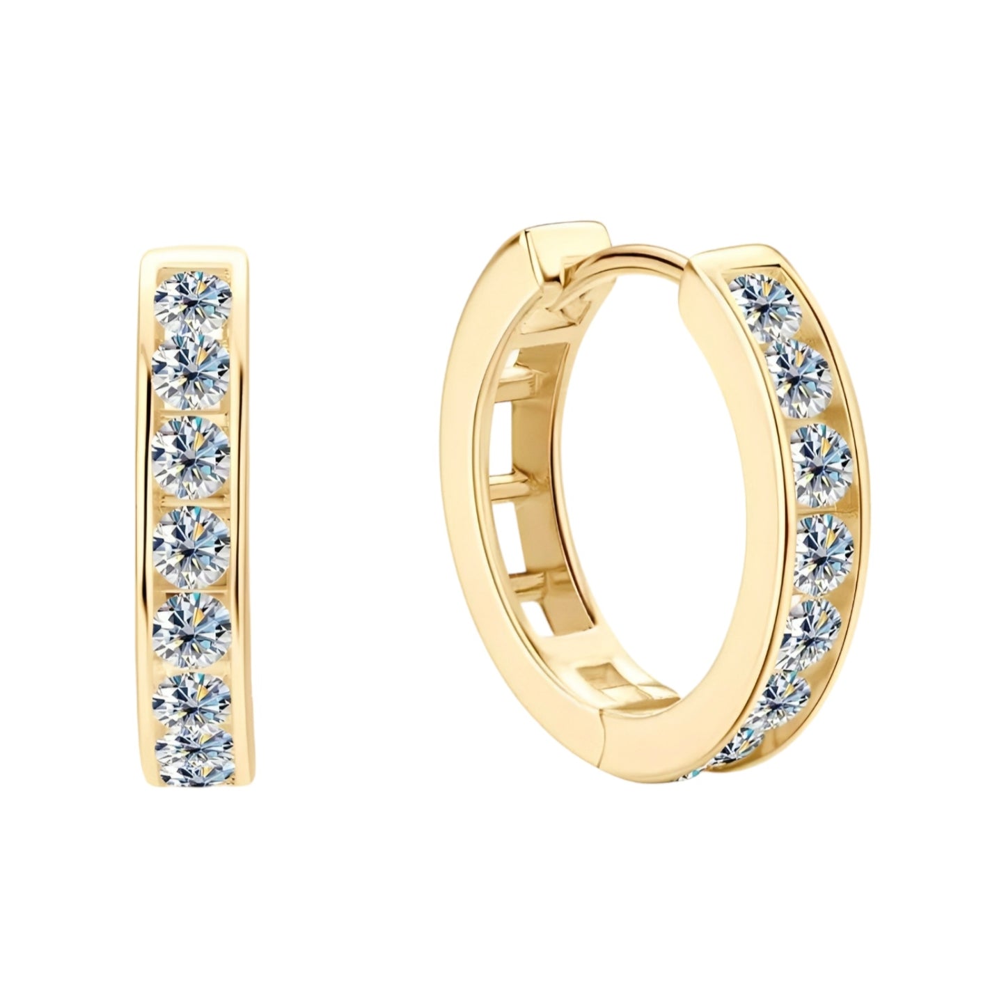Round hoop moissanite earrings