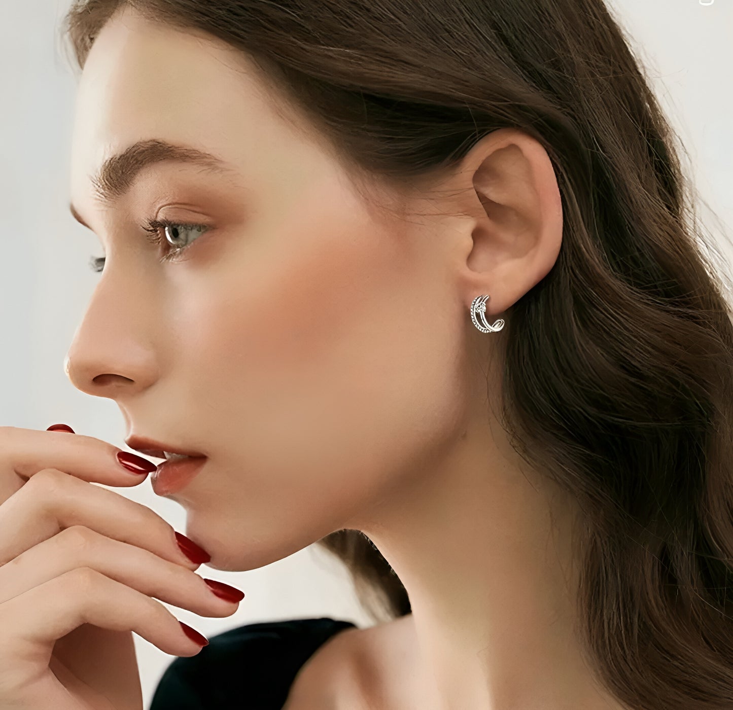 Half hoop moissanite earrings