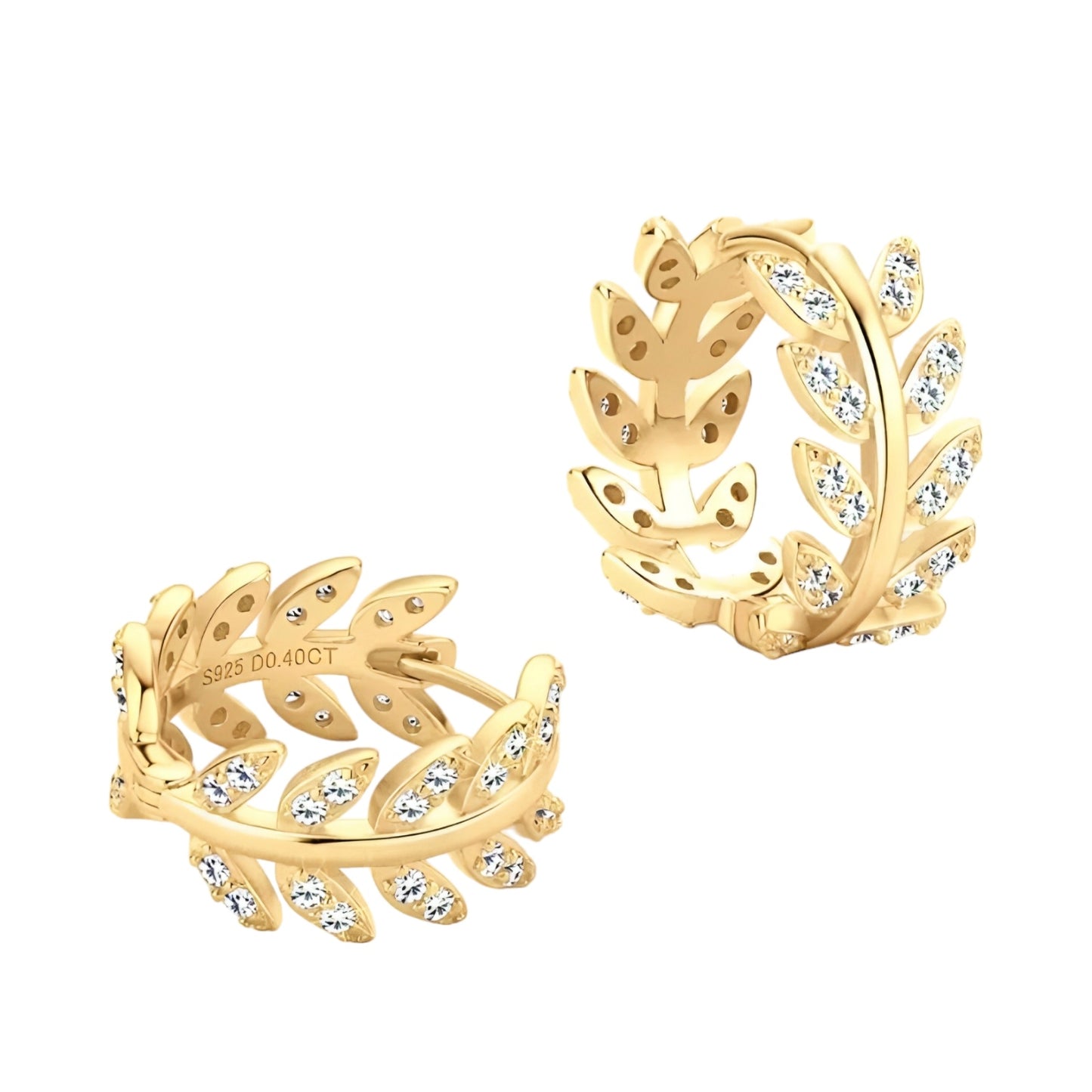 Round leaf moissanite earrings