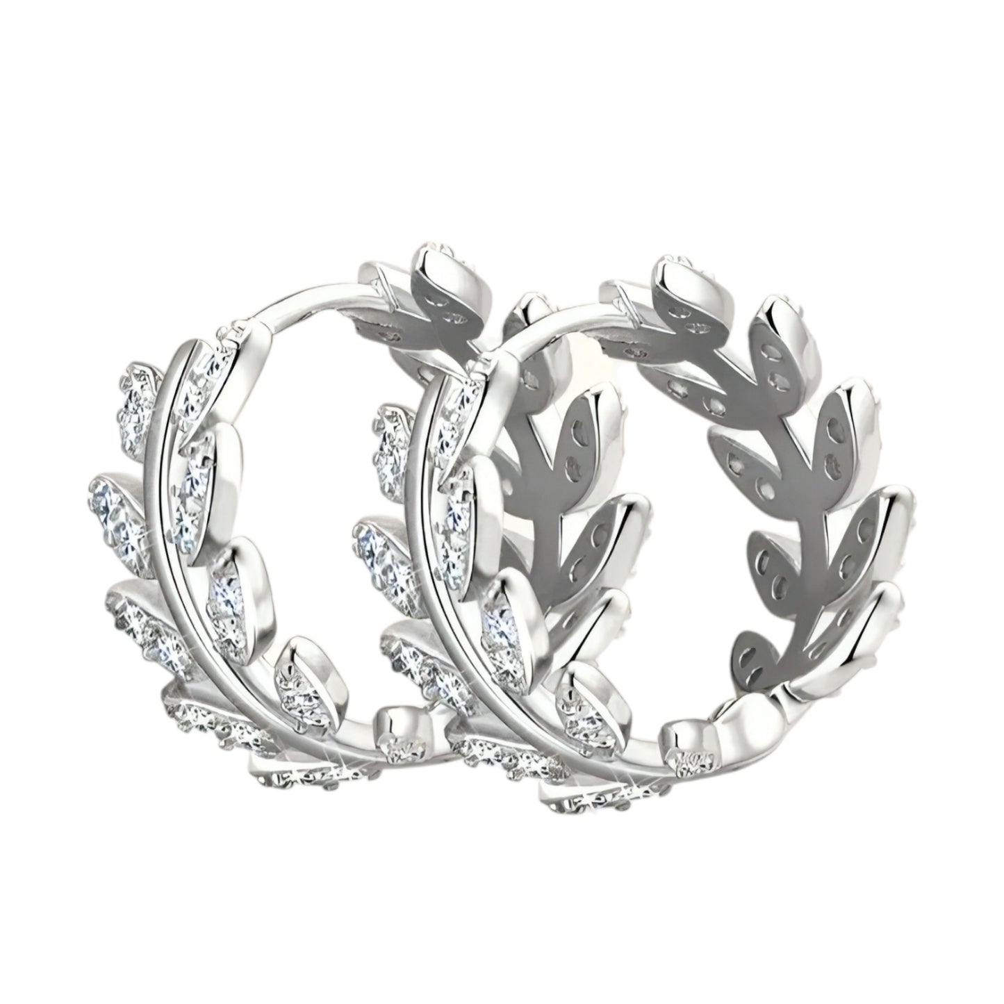 Round leaf moissanite earrings