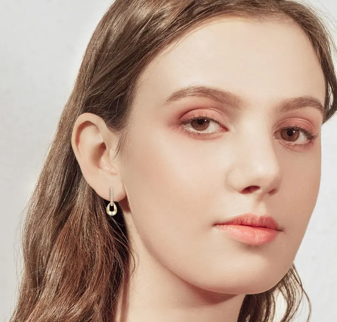 Unique shape moissanite earrings