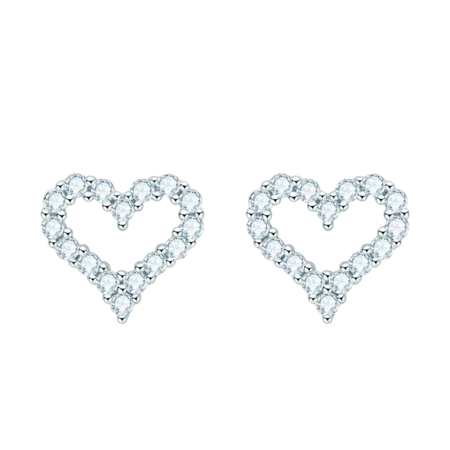 Heart shape moissanite earrings