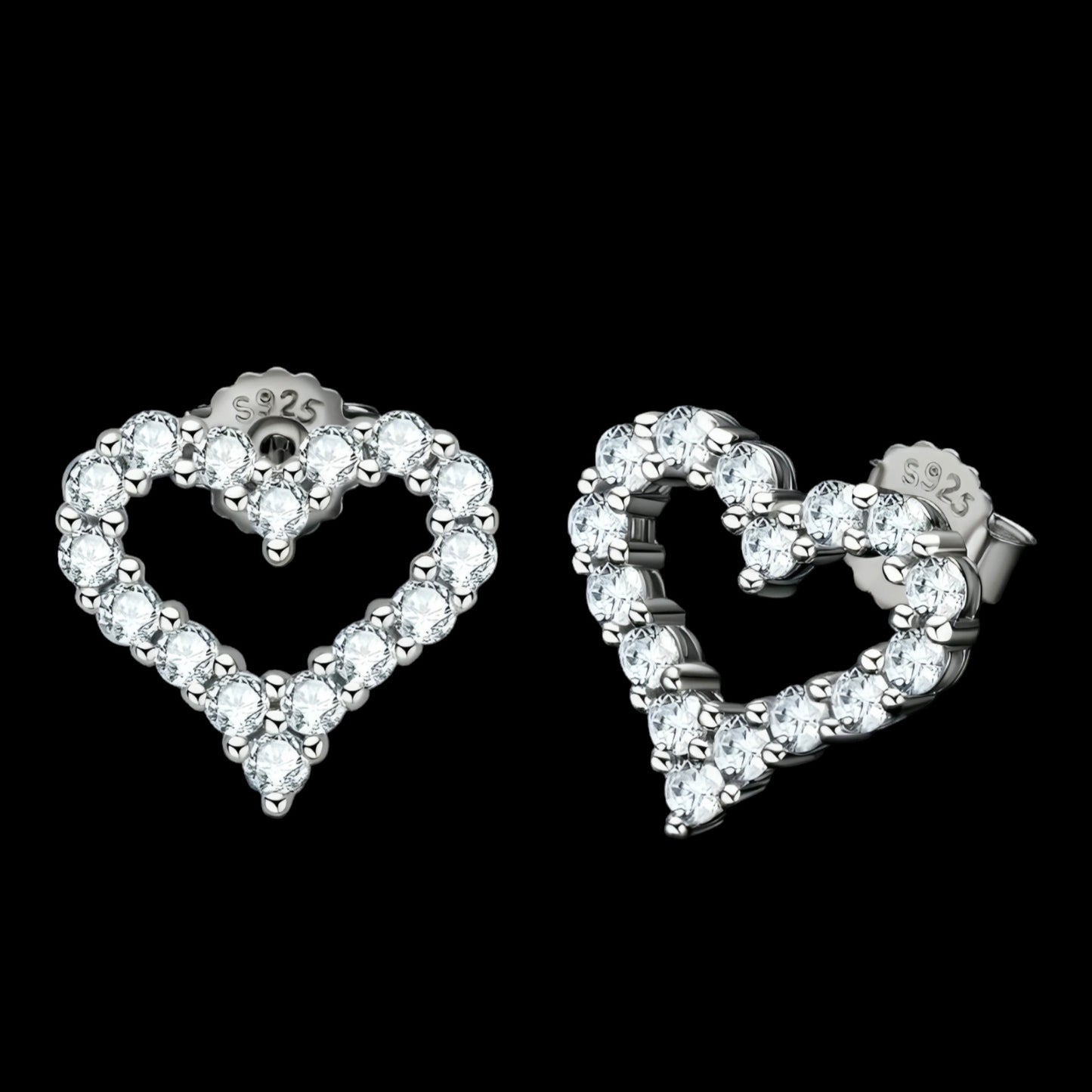 Heart shape moissanite earrings
