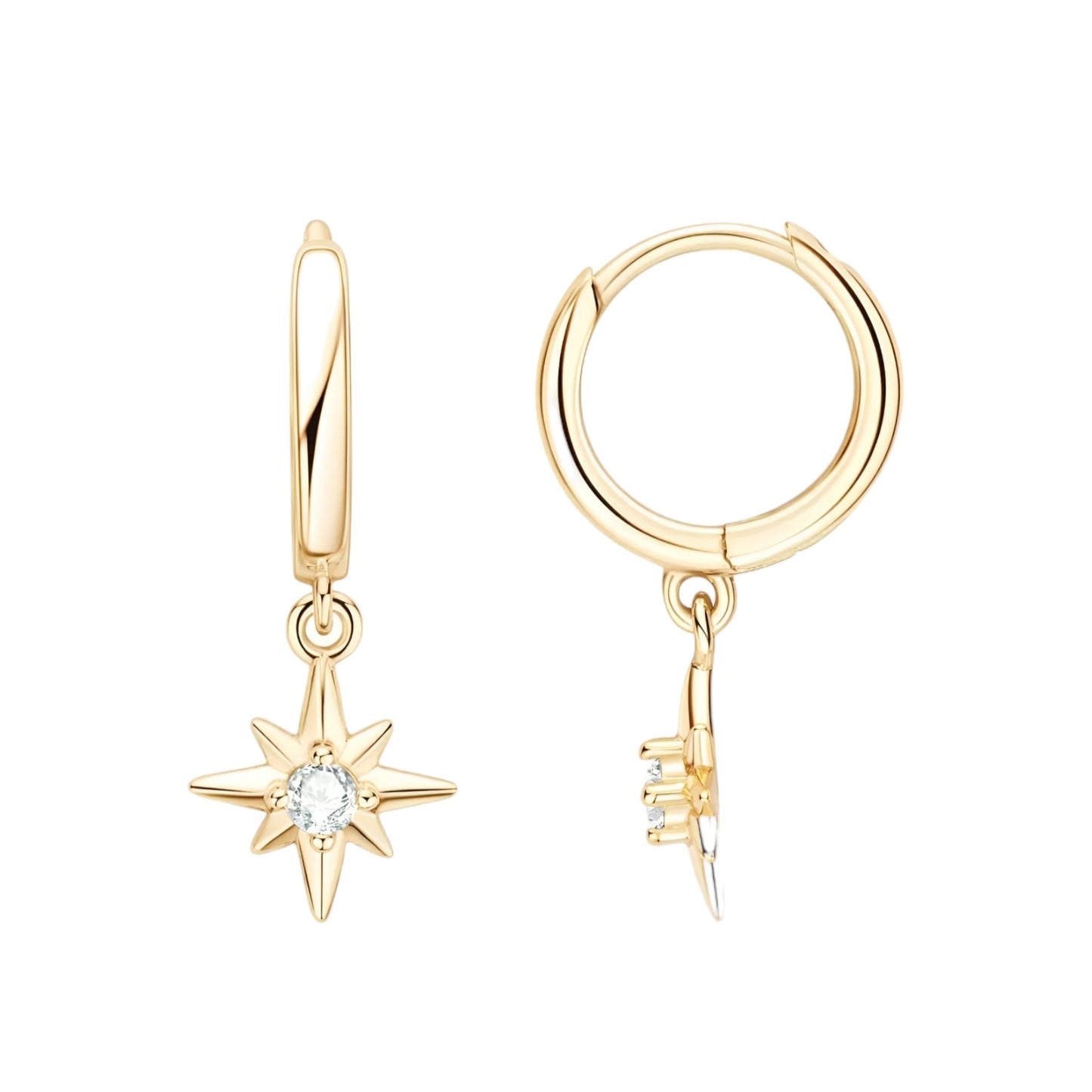 Star shape moissanite earrings