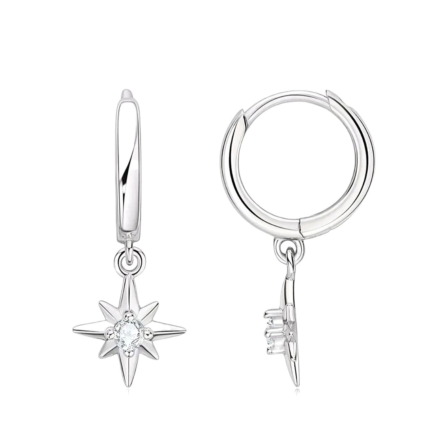 Star shape moissanite earrings