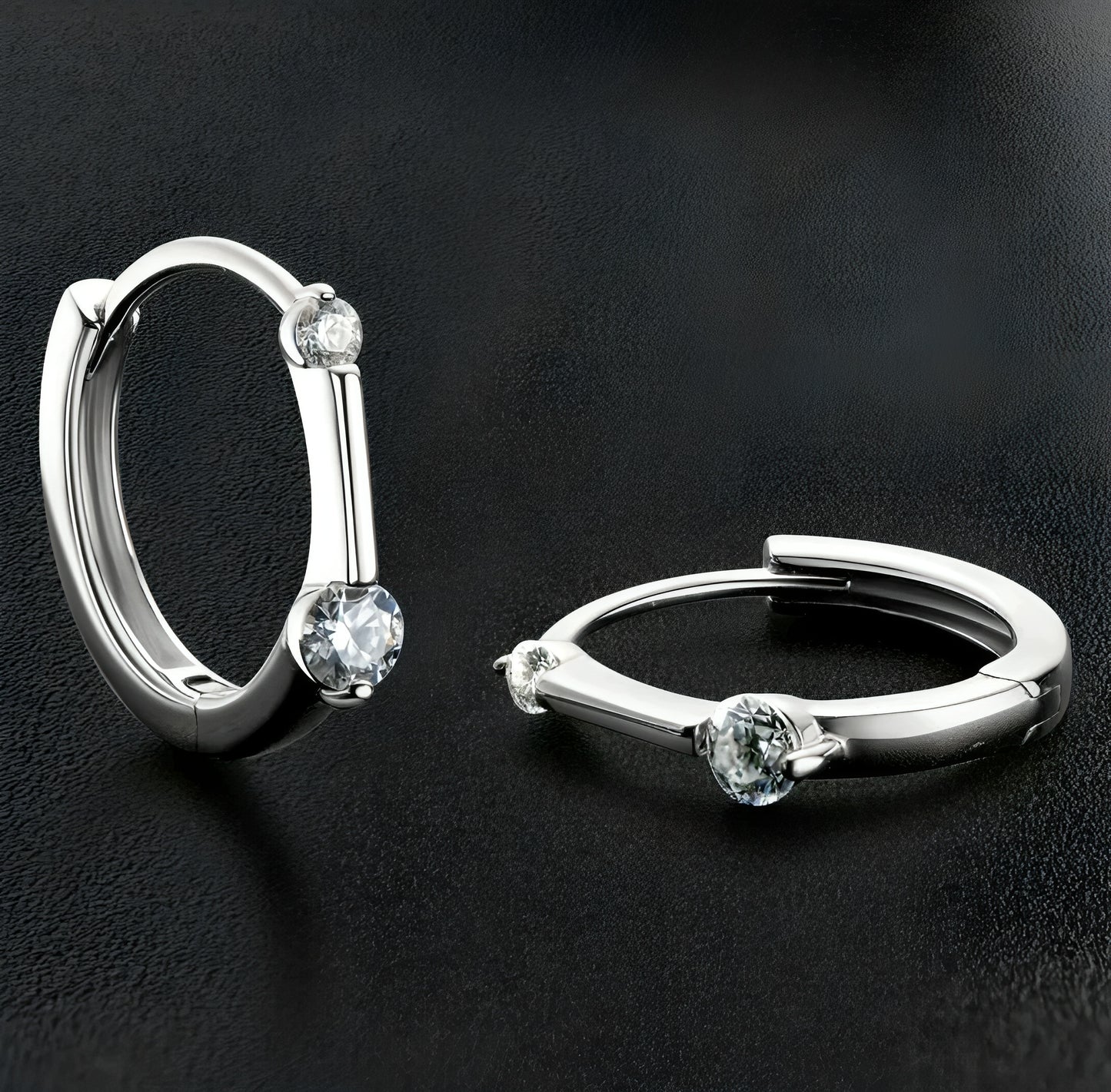 Hoop moissanite earrings