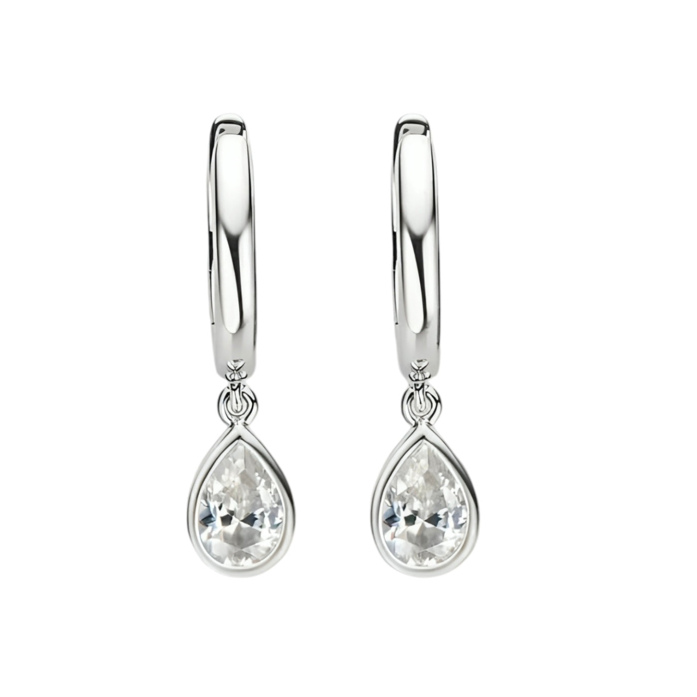Pear cut moissanite earrings