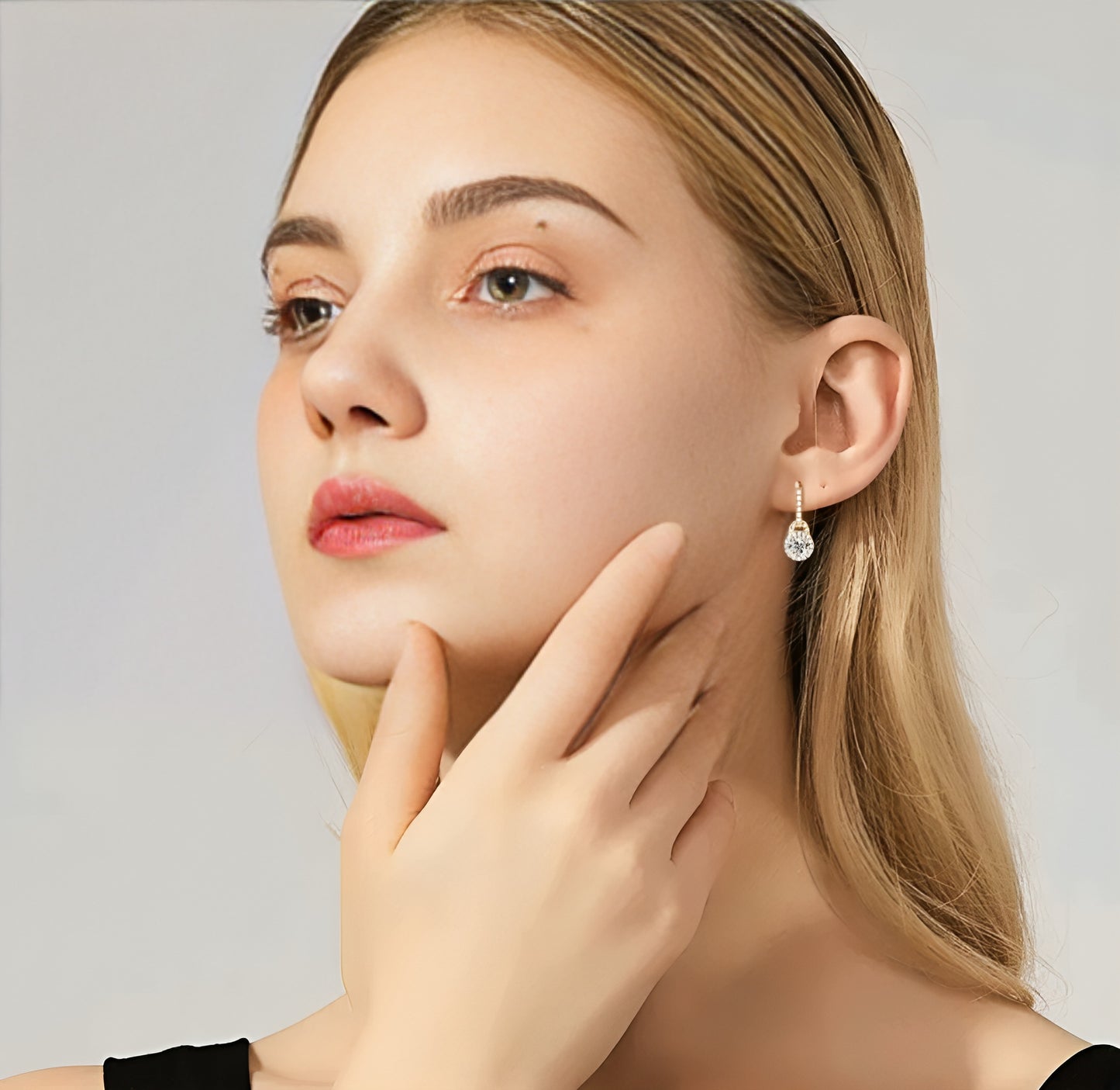 Dangle hoop moissanite earrings