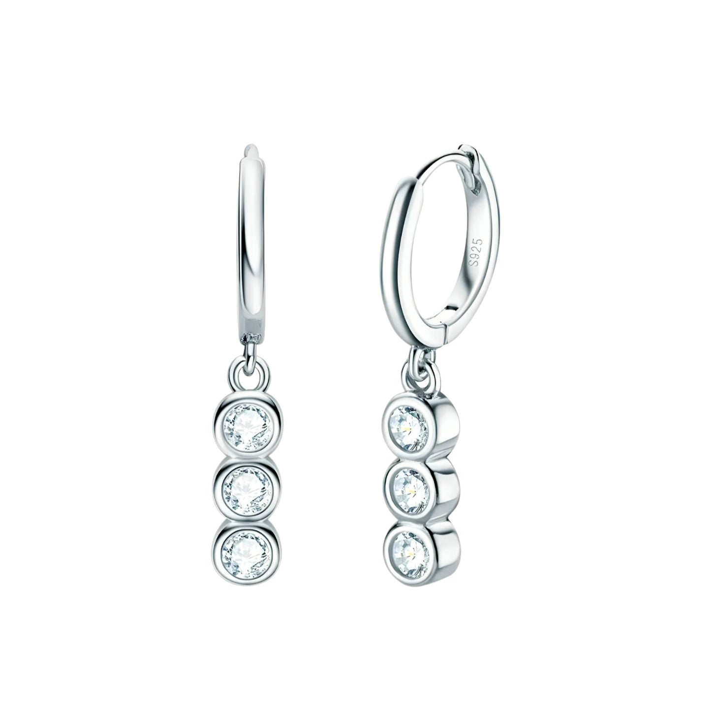 Drop hoop moissanite earrings