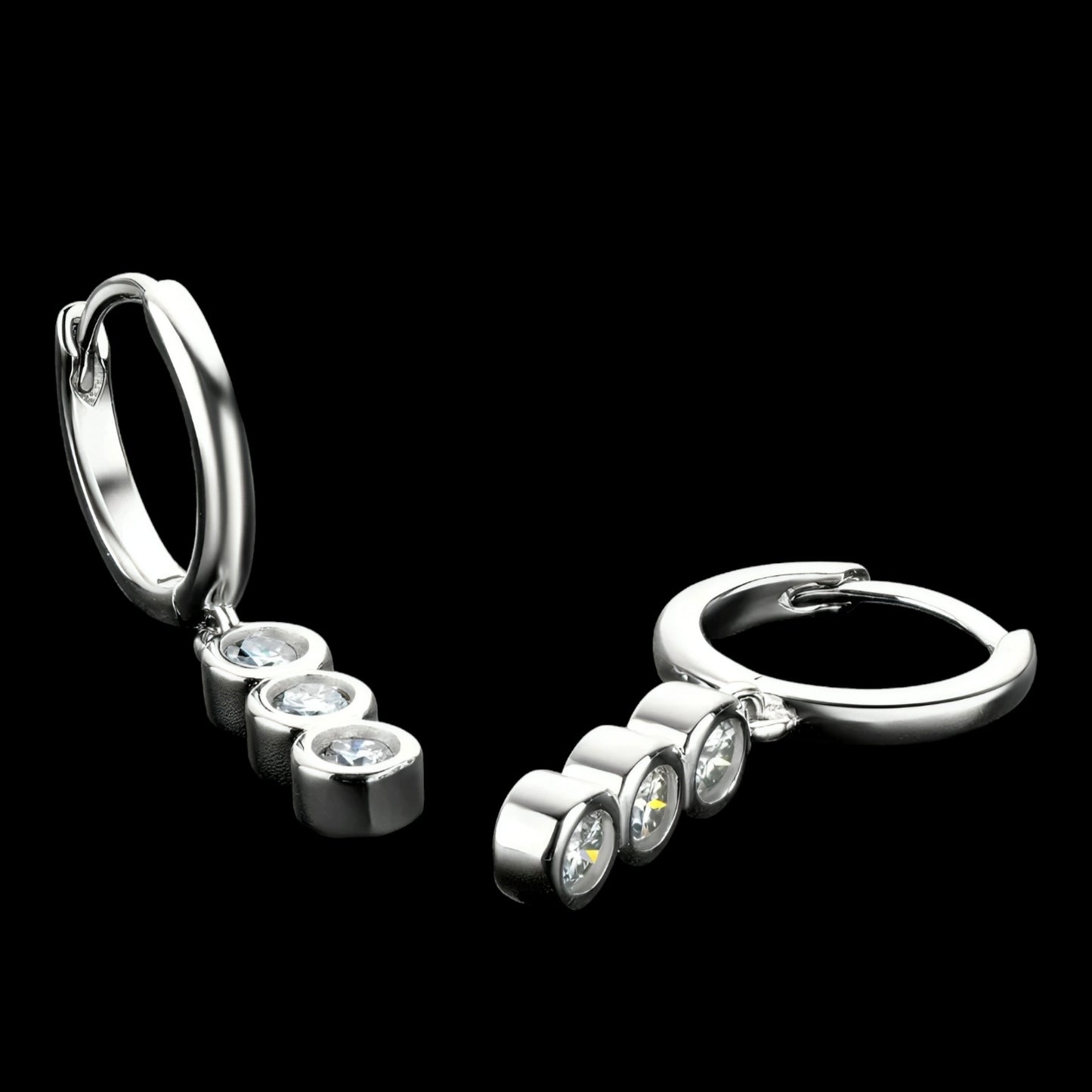 Drop hoop moissanite earrings