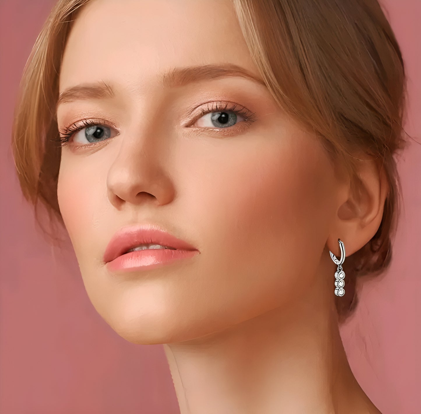 Drop hoop moissanite earrings