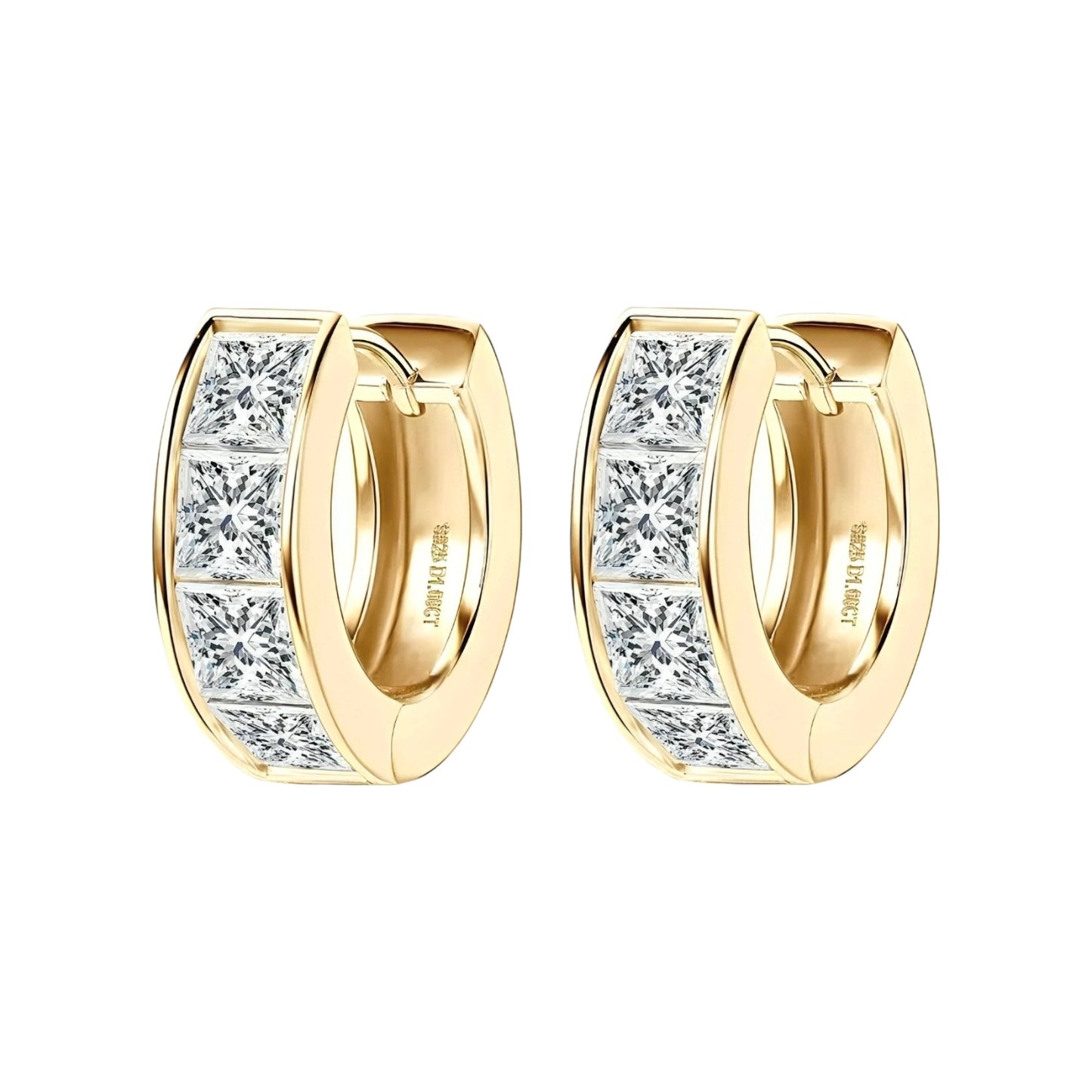 Earrings, real 0.4ct 8pcs moissanite stones, earrings pair, 925 sterling silver