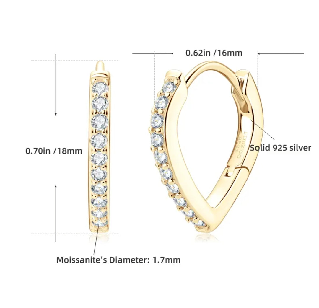 Earrings, real 1.7mm 20pcs moissanite stones, 925 sterling silver