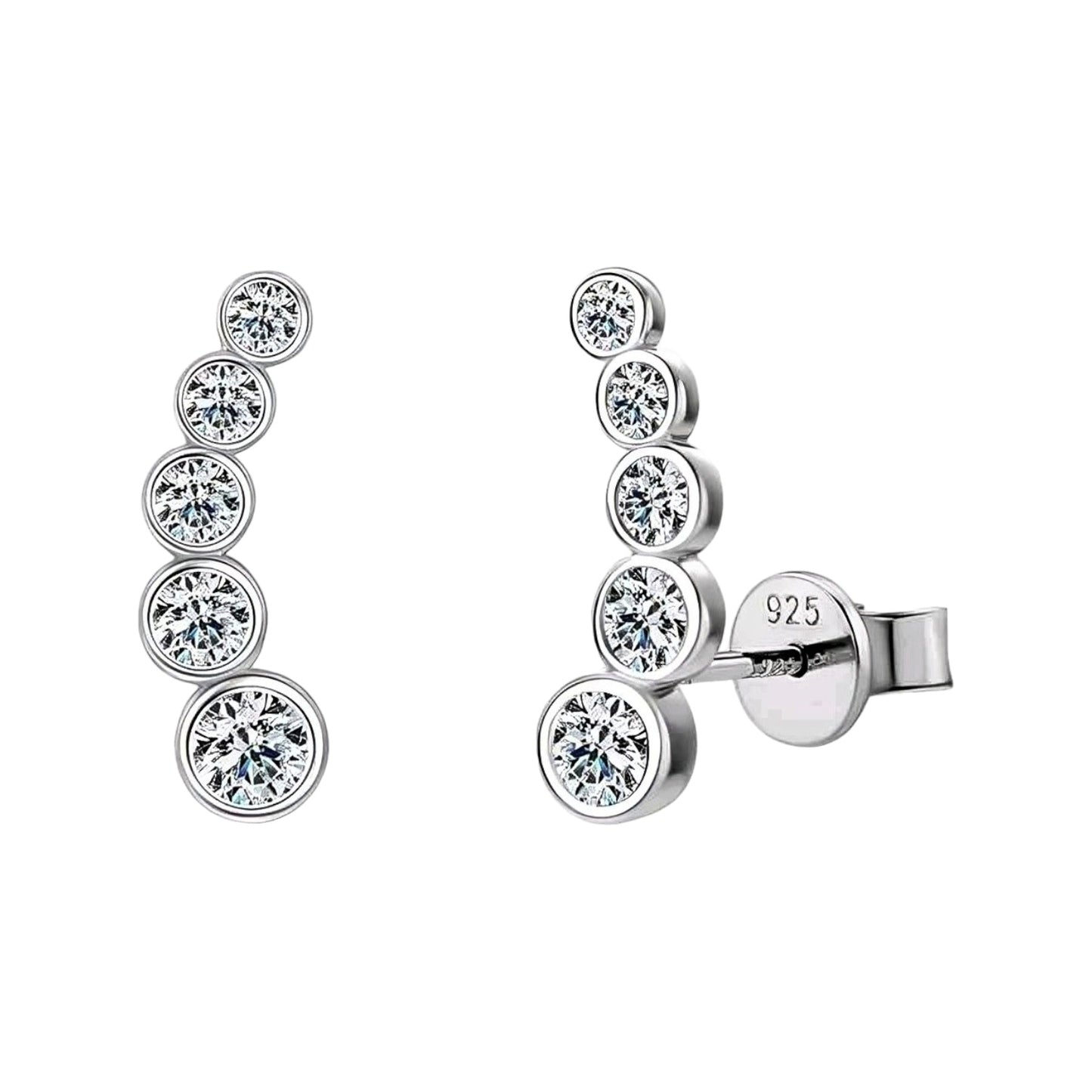 Moissanite Earrings with five stones