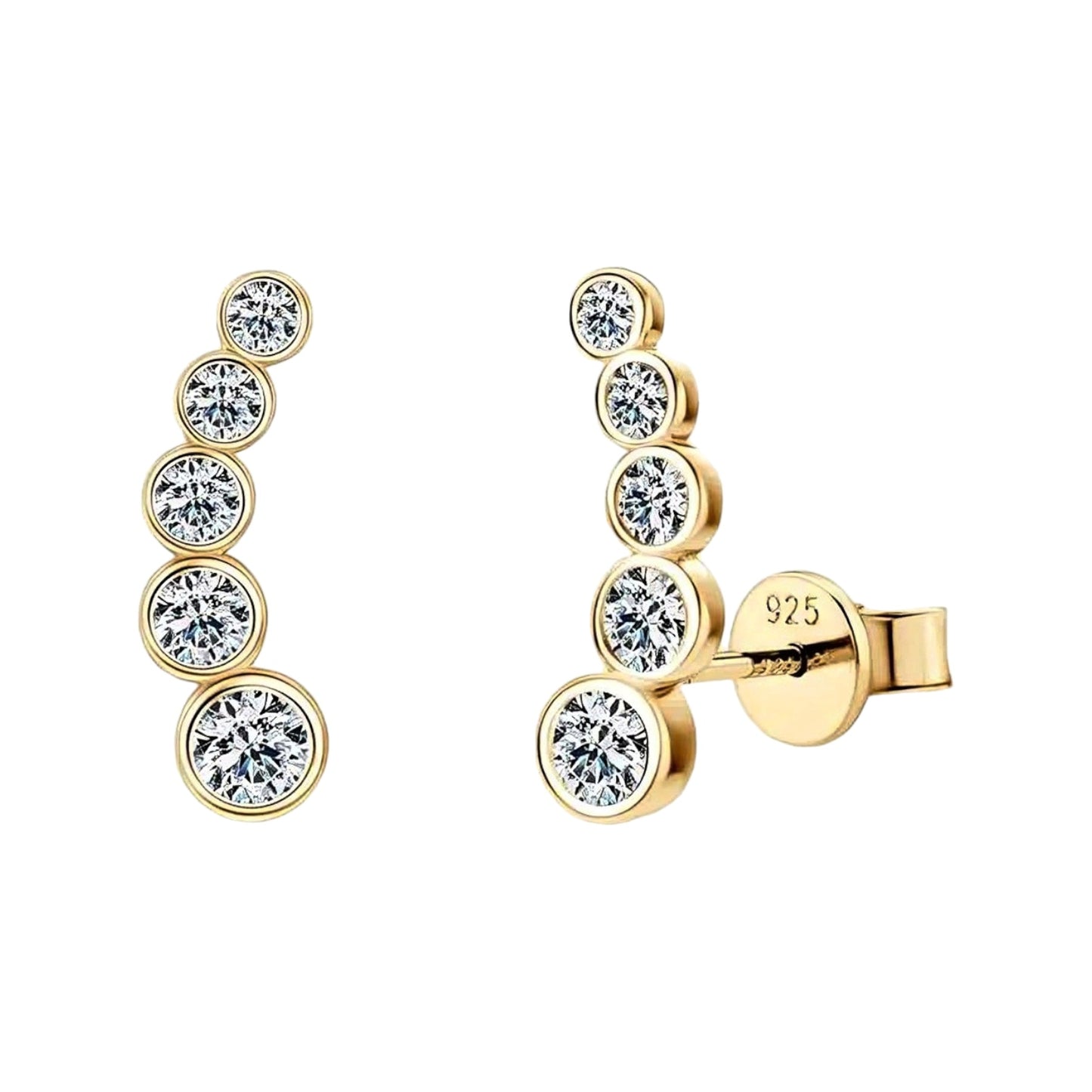 Moissanite Earrings with five stones