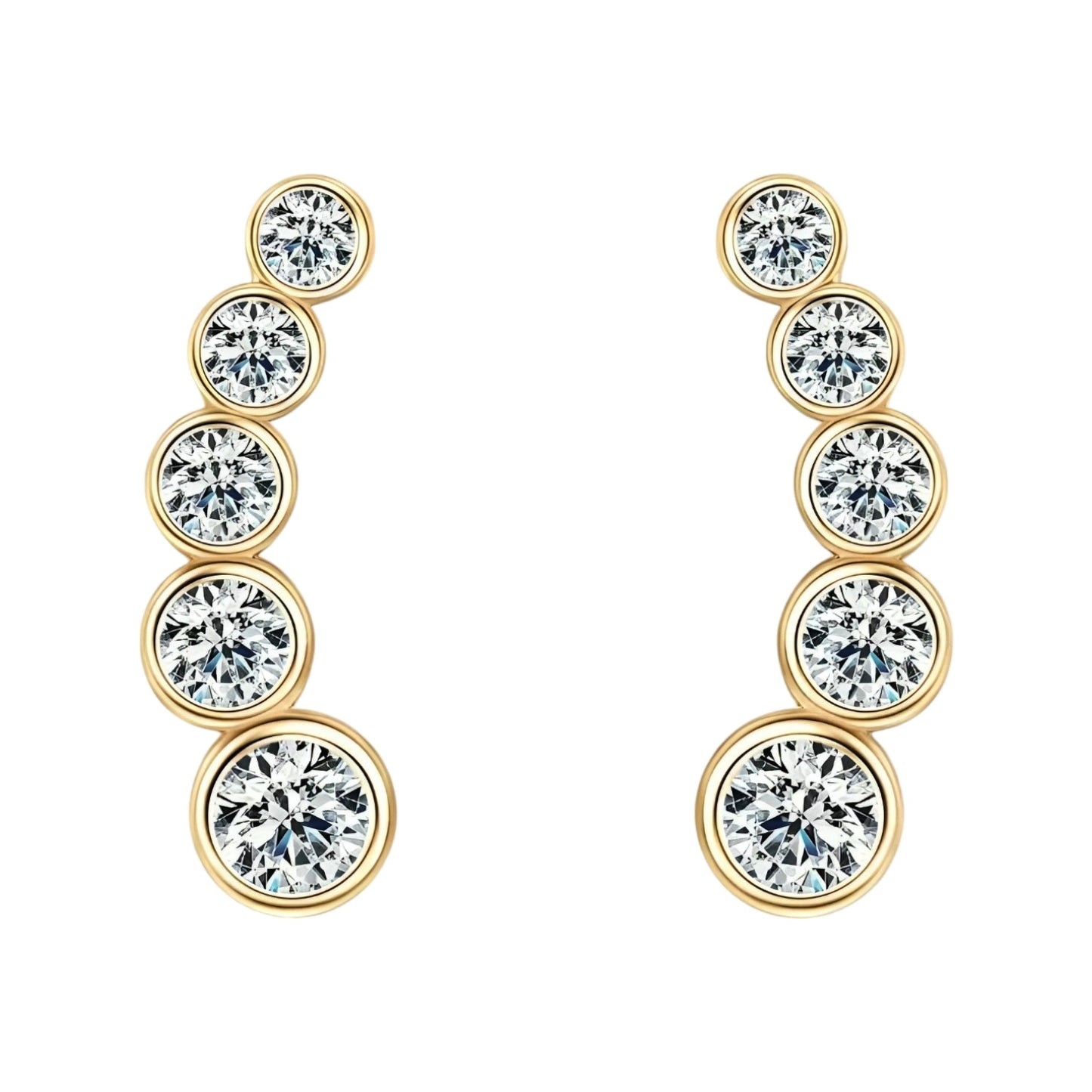 Moissanite Earrings with five stones