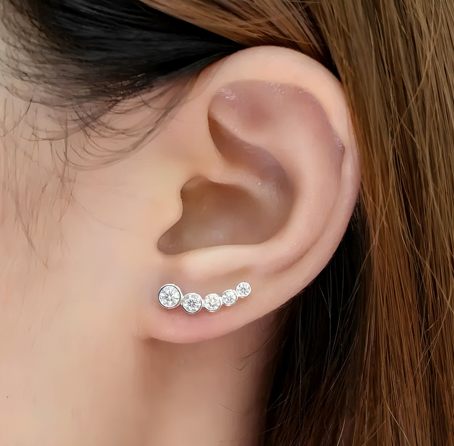 Moissanite Earrings with five stones