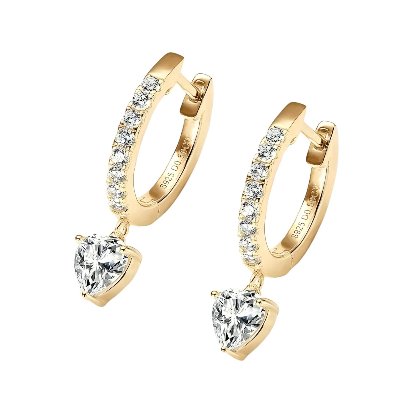 Heart shape Moissanite Earrings