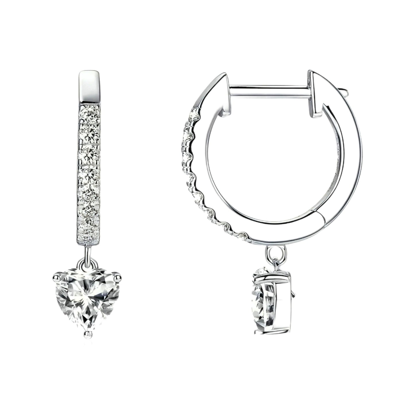 Heart shape Moissanite Earrings