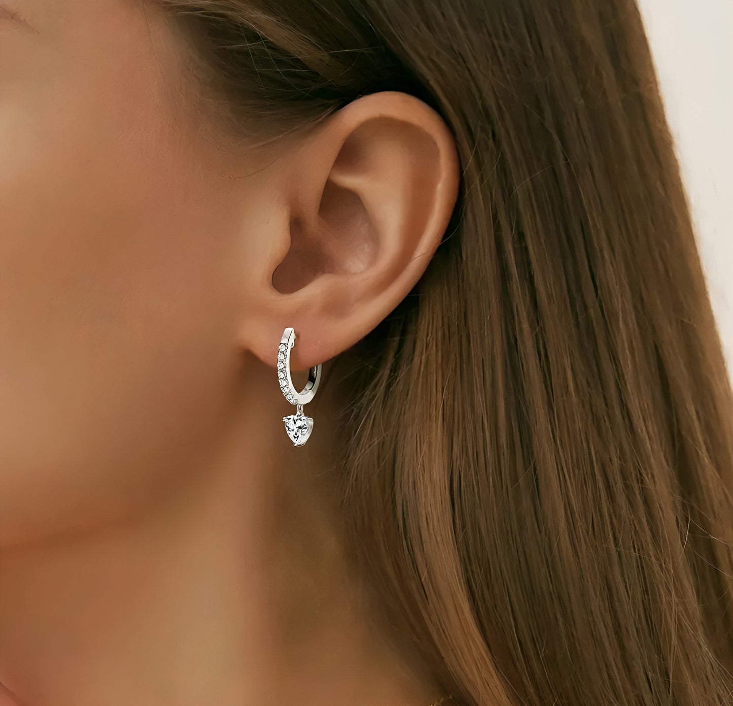 Heart shape Moissanite Earrings