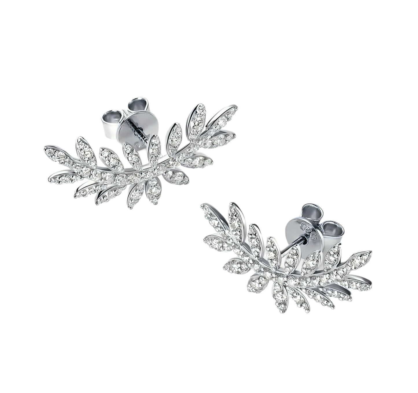 Moissanite Earrings with leaf shape