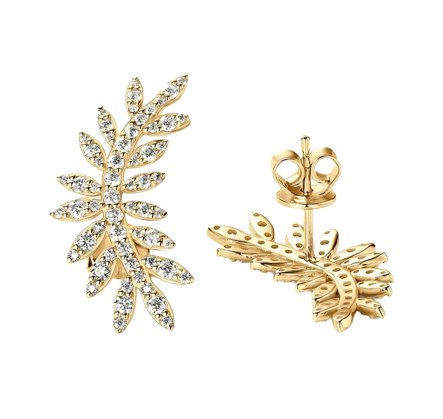Moissanite Earrings with leaf shape
