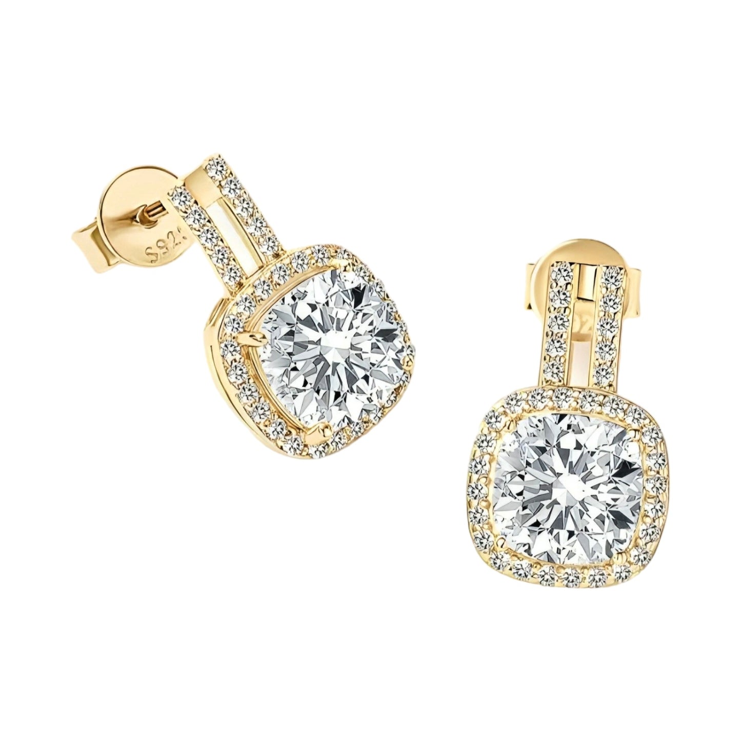 Vintage cushion Moissanite Earrings