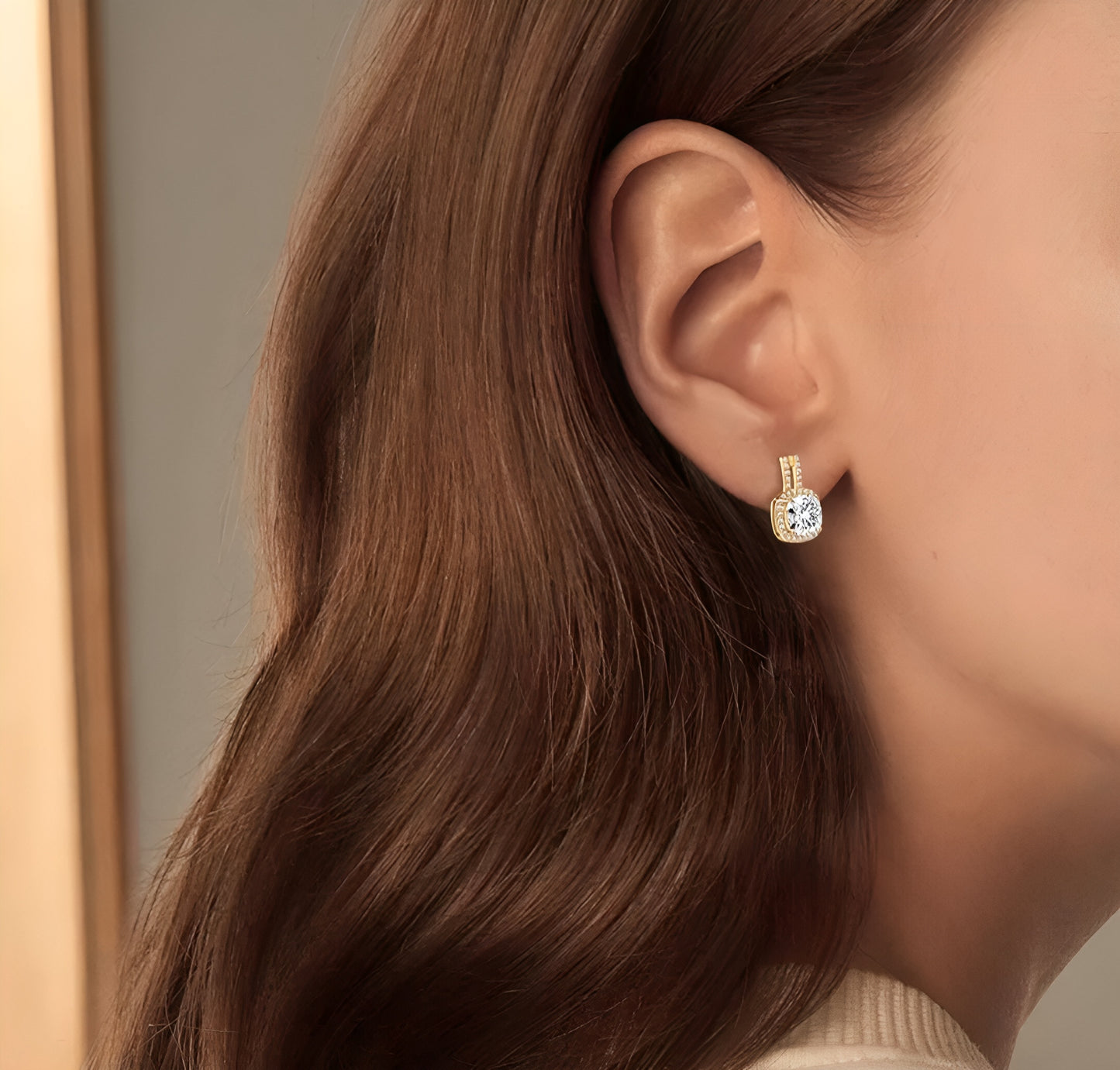 Vintage cushion Moissanite Earrings