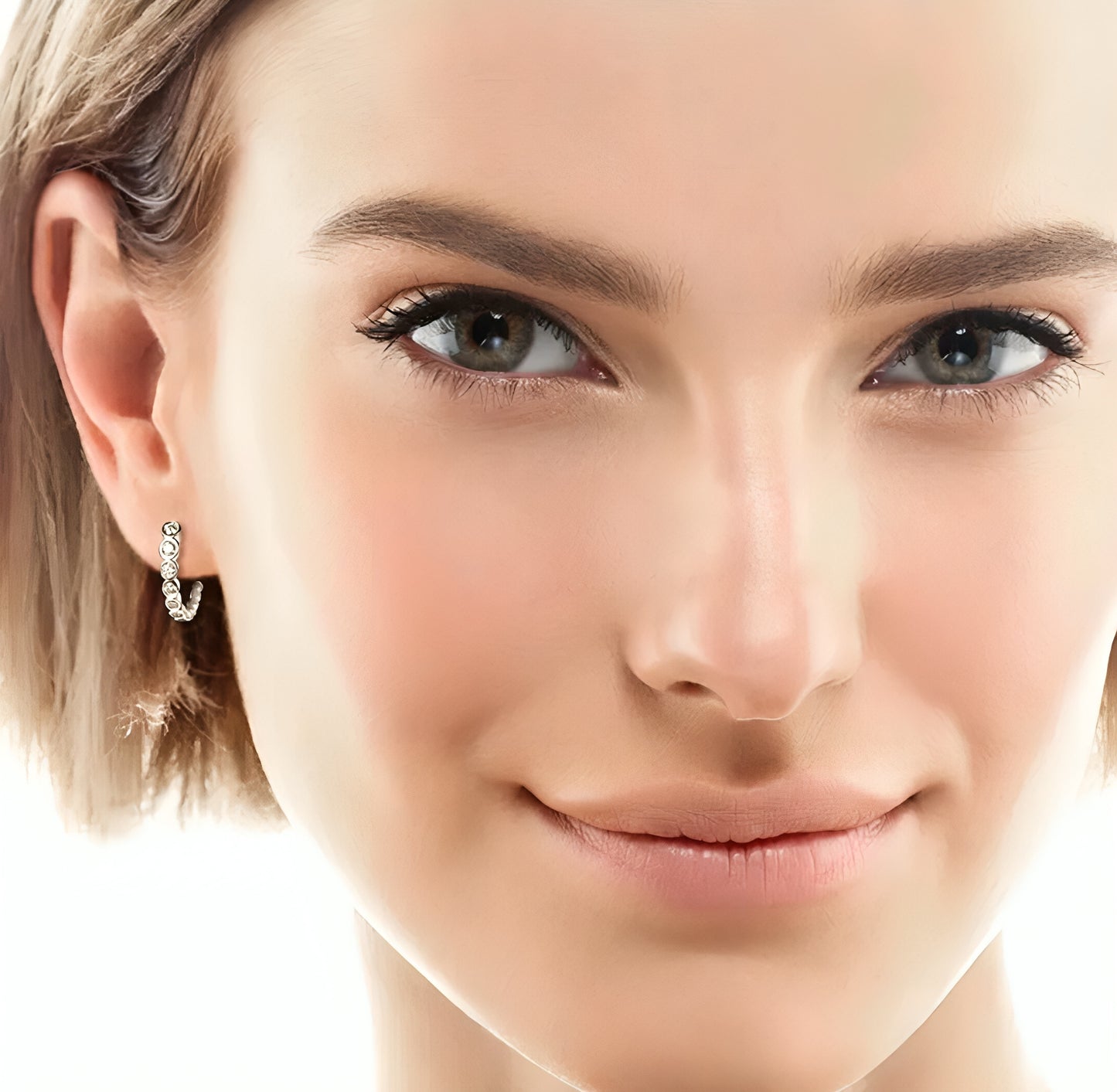 C shape moissanite earrings
