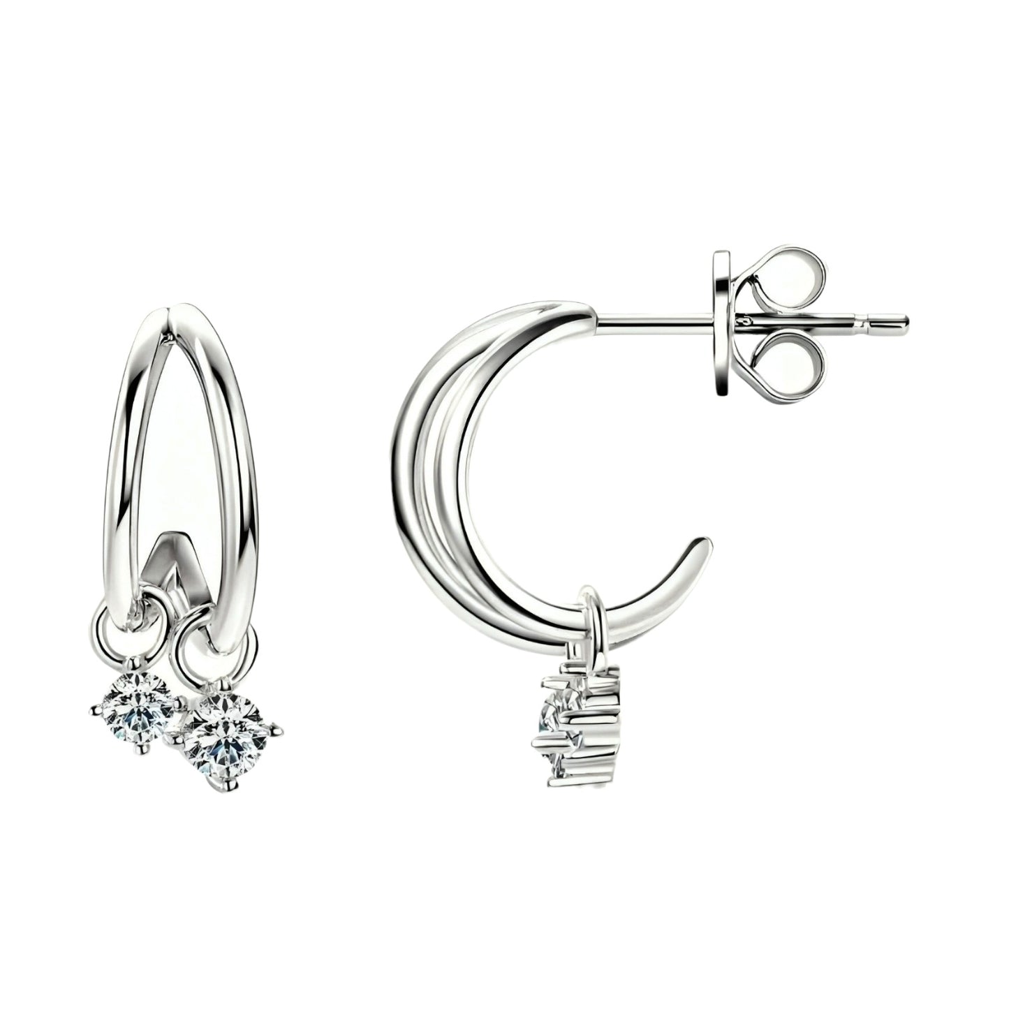 Drop stud moissanite earrings