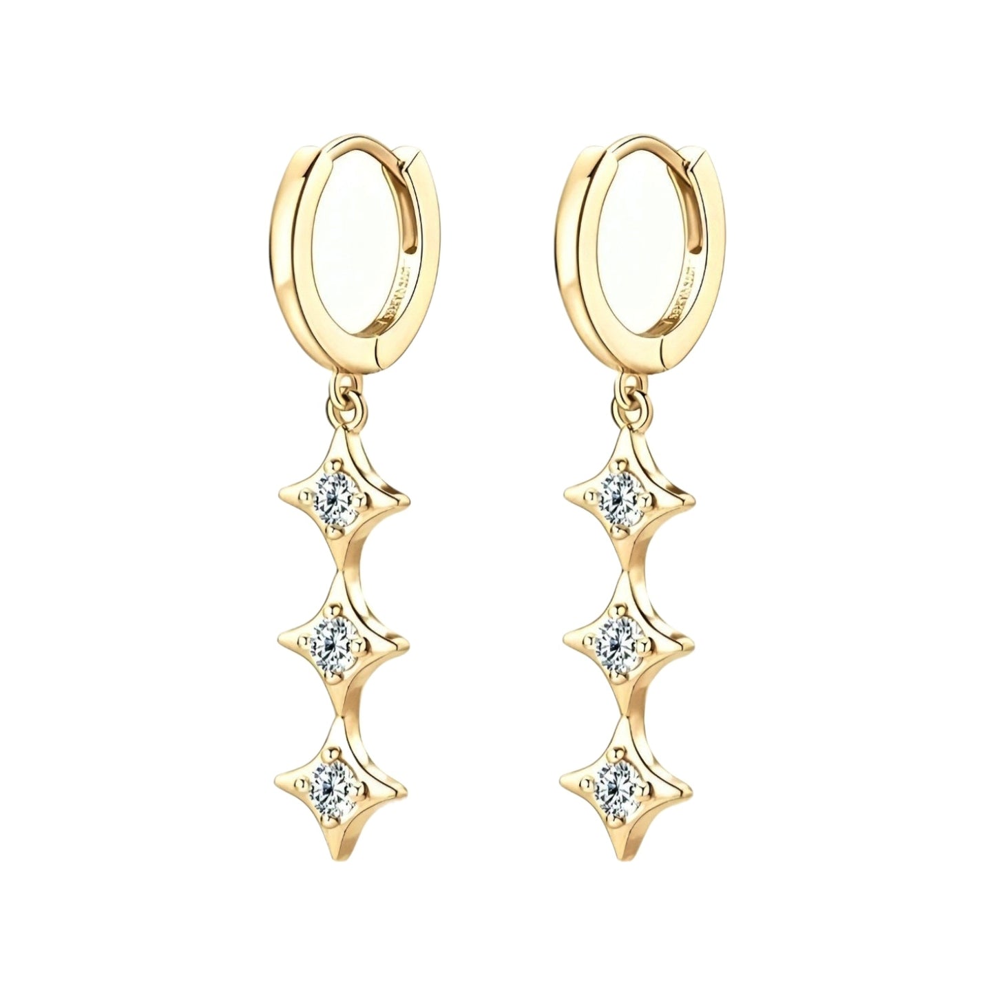 Long drop moissanite earrings