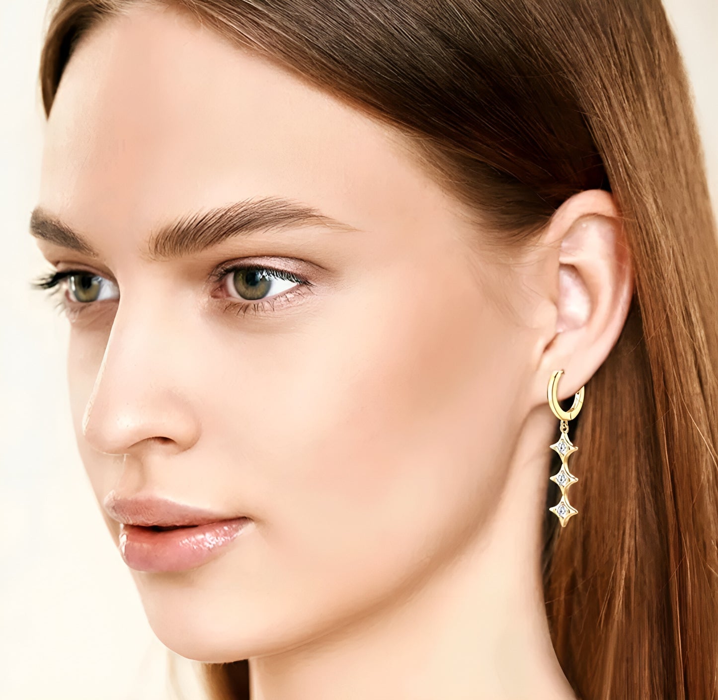 Long drop moissanite earrings
