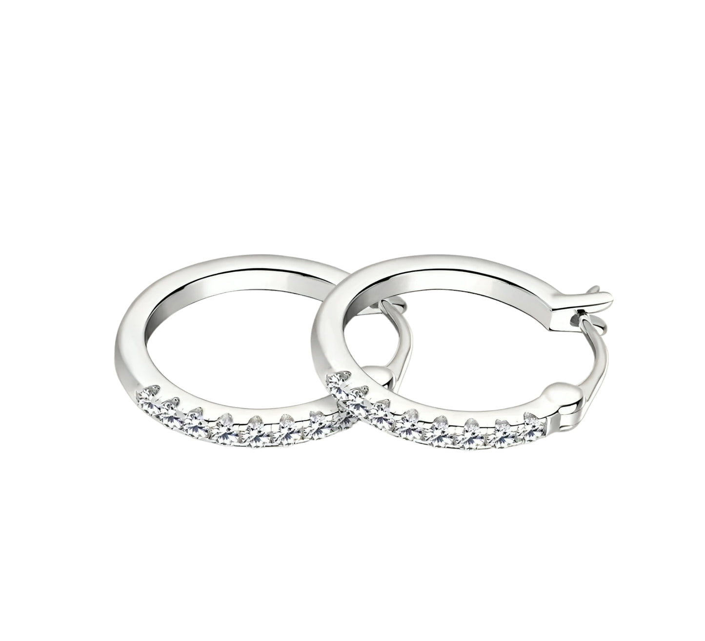 Moissanite earrings with circle shape
