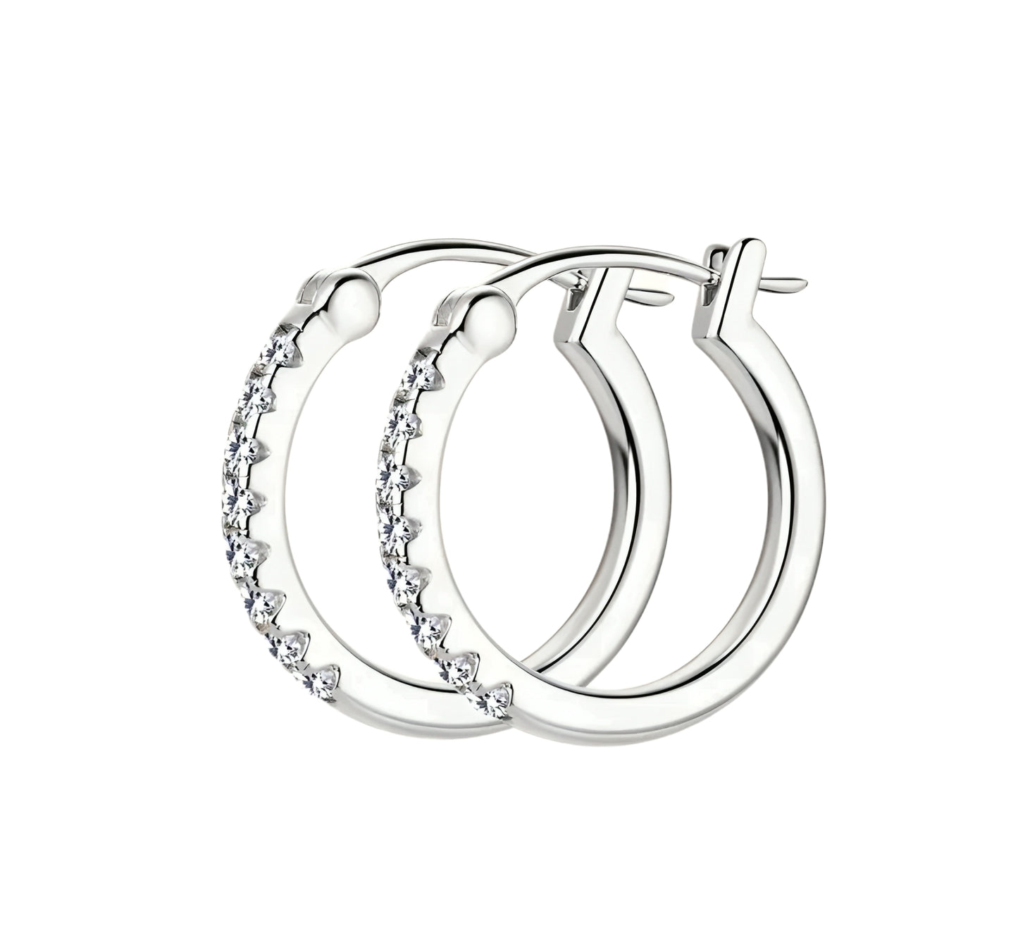 Moissanite earrings with circle shape