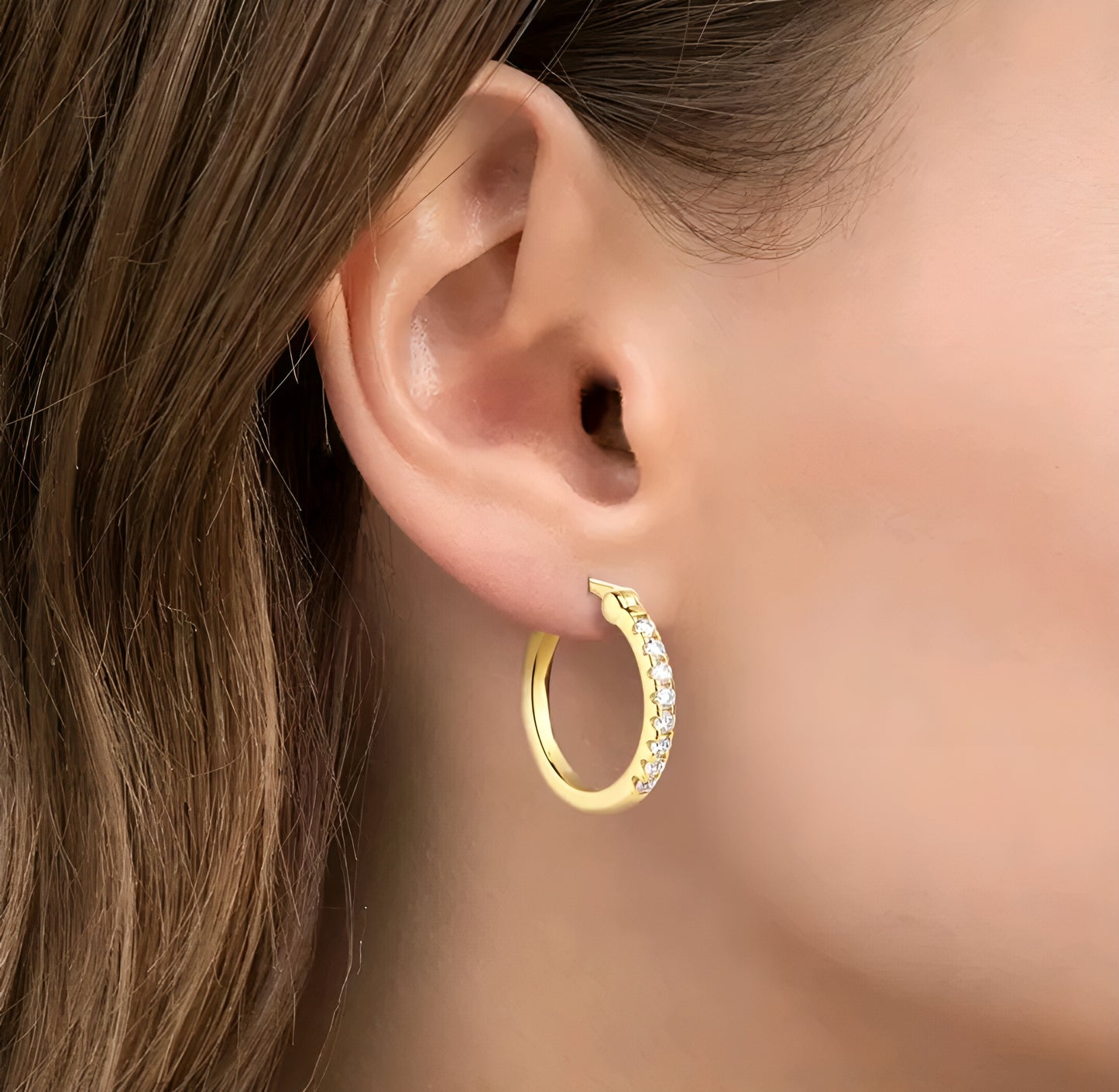 Moissanite earrings with circle shape