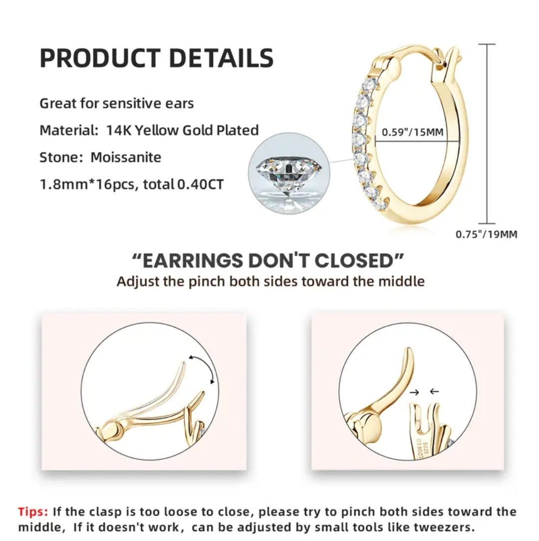 Moissanite earrings with circle shape