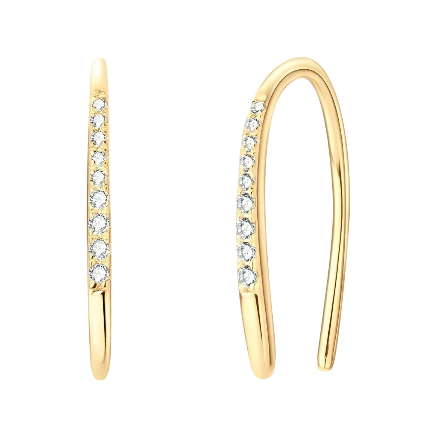 U shape moissanite earrings