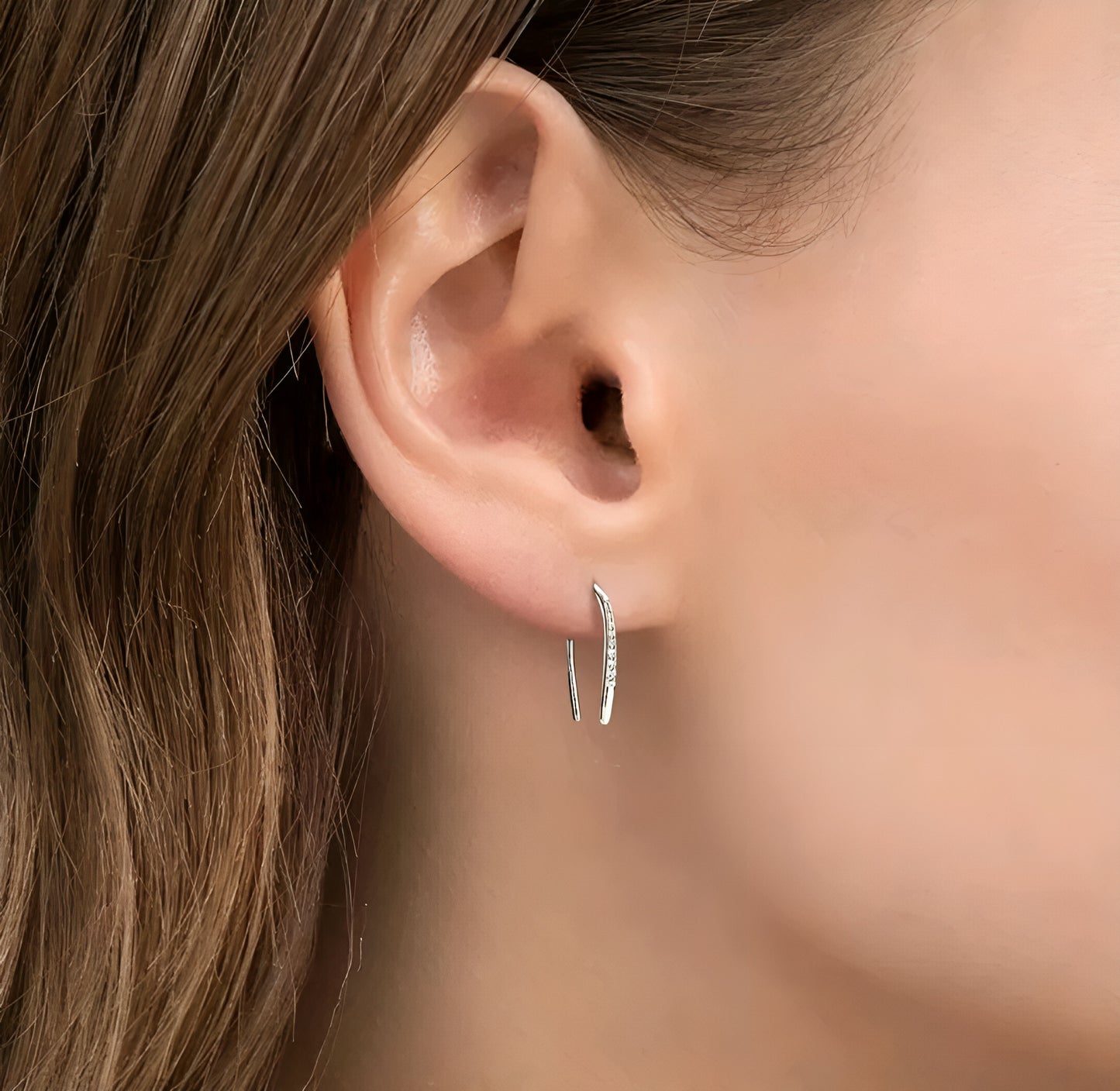 U shape moissanite earrings